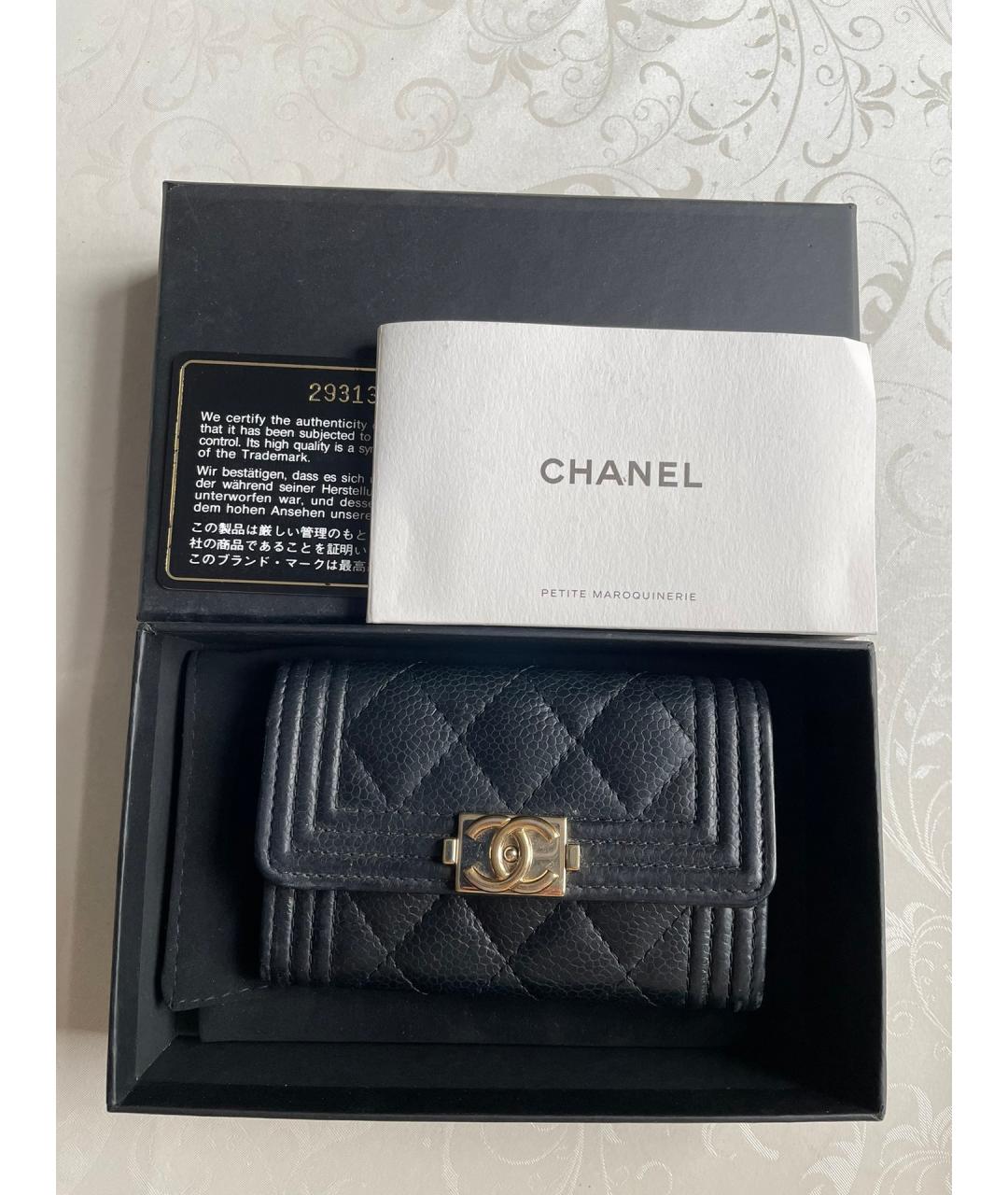 CHANEL Черный кожаный кошелек, фото 7