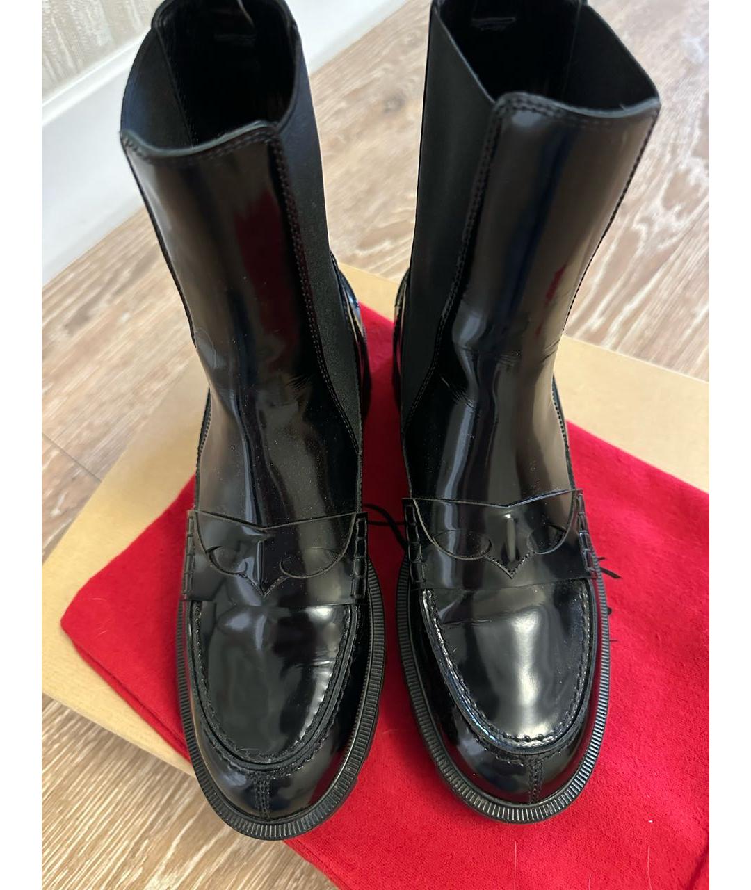 CHRISTIAN LOUBOUTIN Черные ботинки из лакированной кожи, фото 3