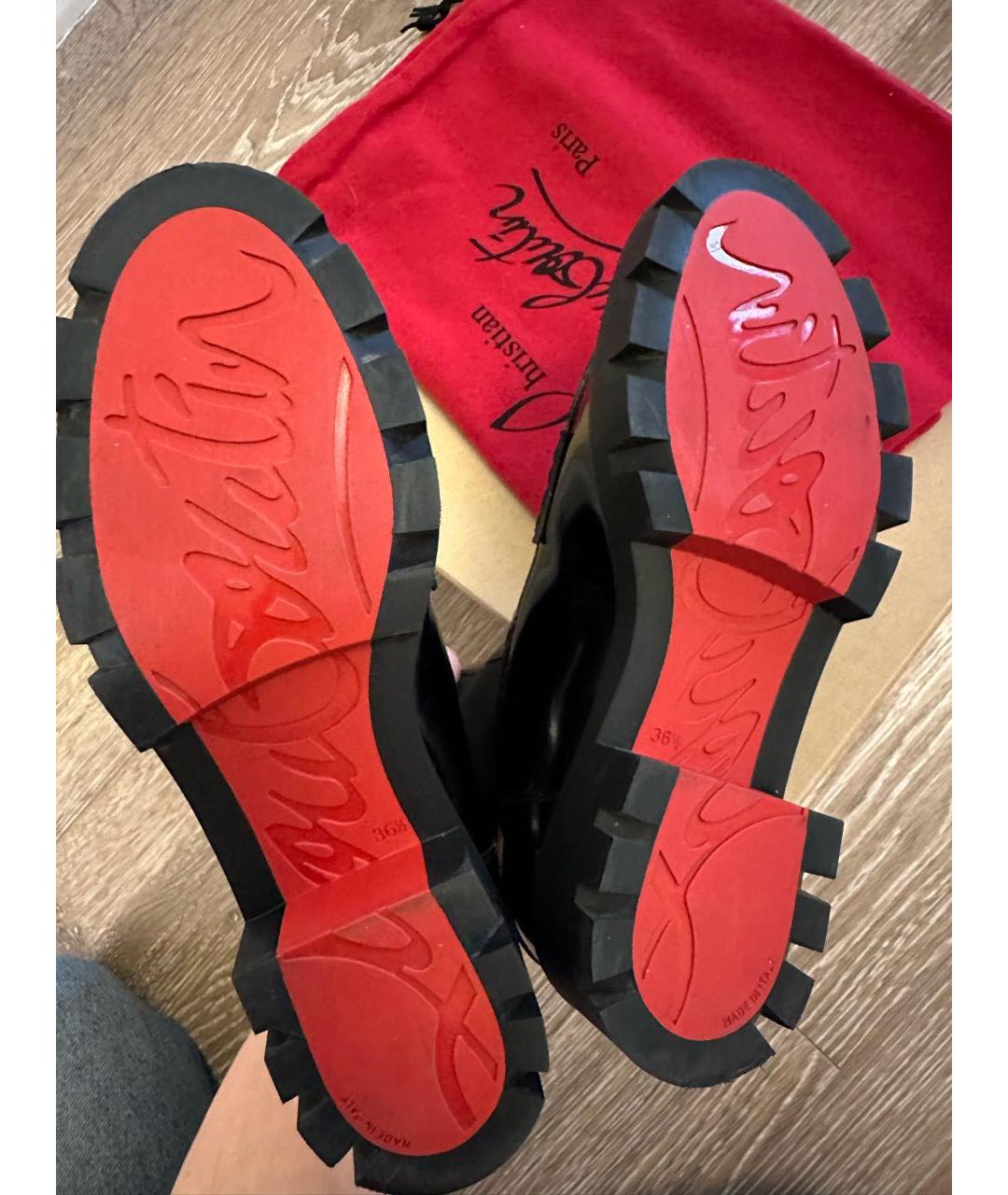 CHRISTIAN LOUBOUTIN Черные ботинки из лакированной кожи, фото 6