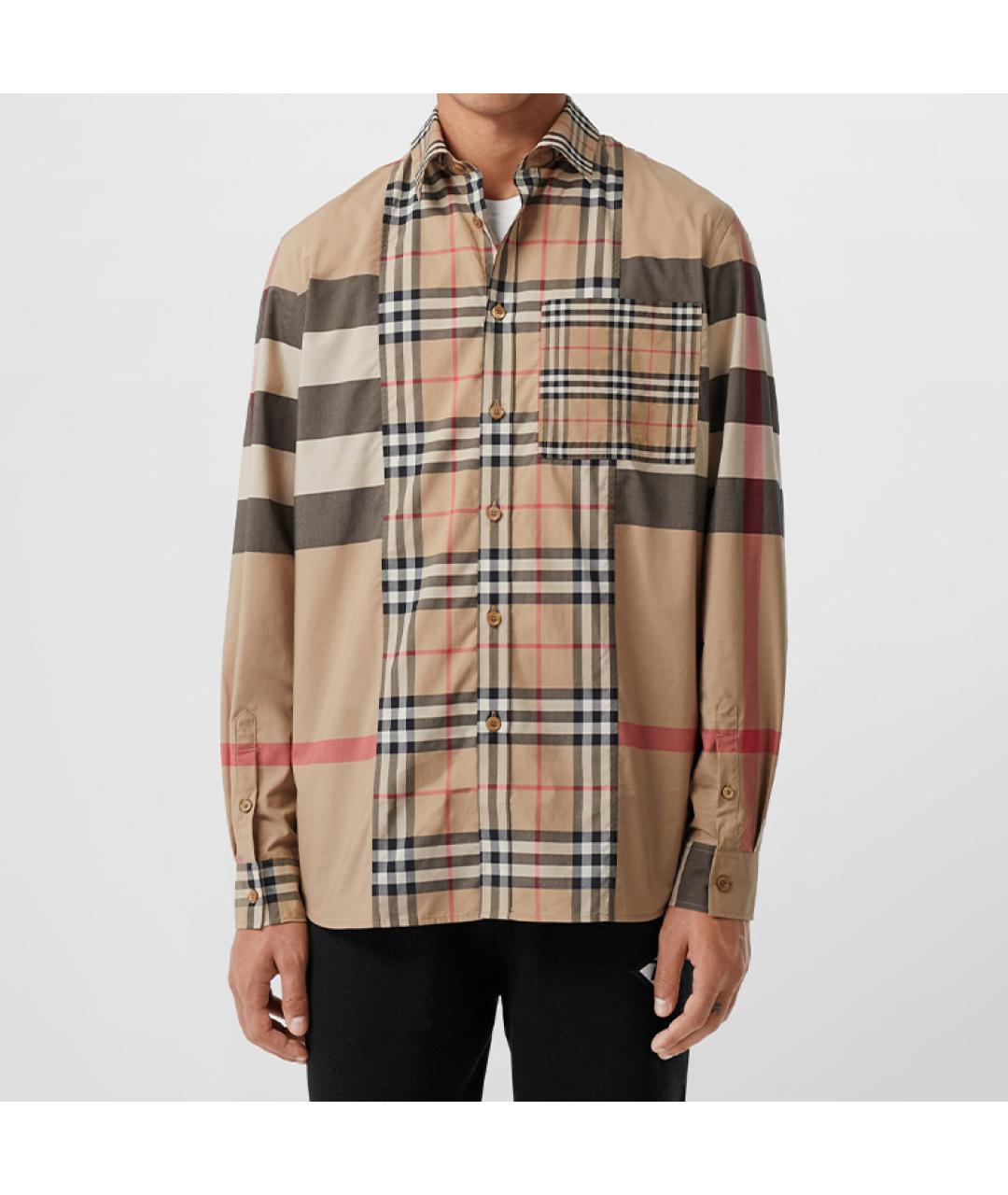 BURBERRY Бежевая хлопковая кэжуал рубашка, фото 3