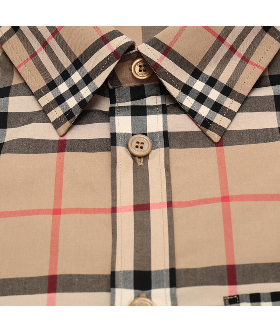 BURBERRY Бежевая хлопковая кэжуал рубашка, фото 5
