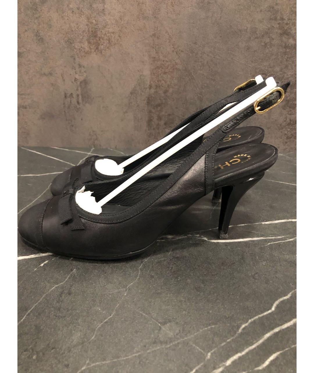 CHANEL Черные кожаные туфли, фото 6