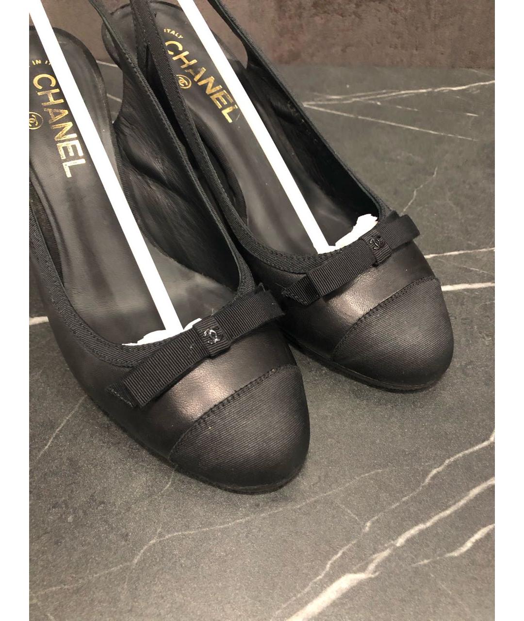 CHANEL Черные кожаные туфли, фото 3