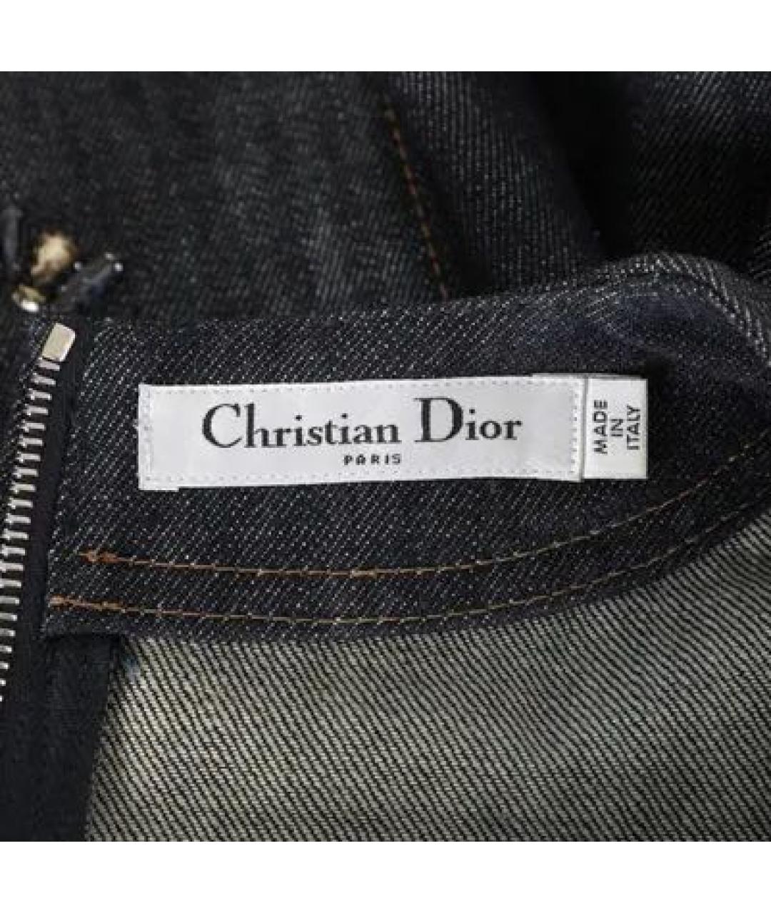 CHRISTIAN DIOR Темно-синее хлопковое повседневное платье, фото 2