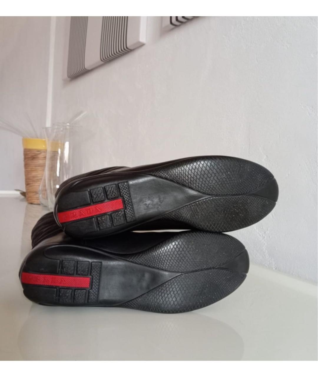 PRADA Черные кожаные сапоги, фото 8
