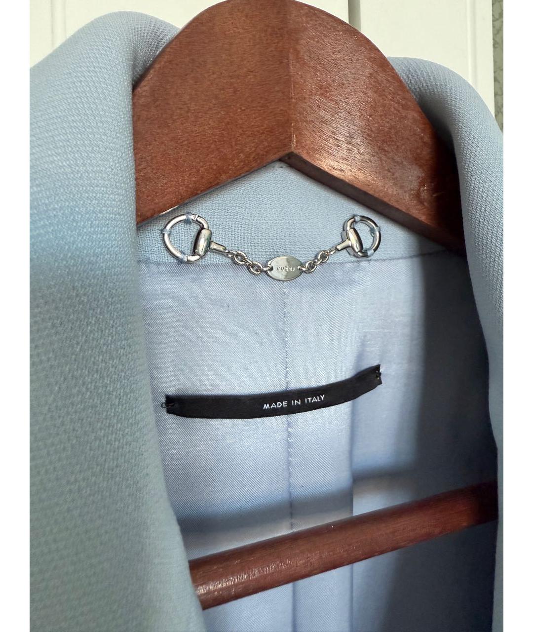 GUCCI Голубое шерстяное пальто, фото 8