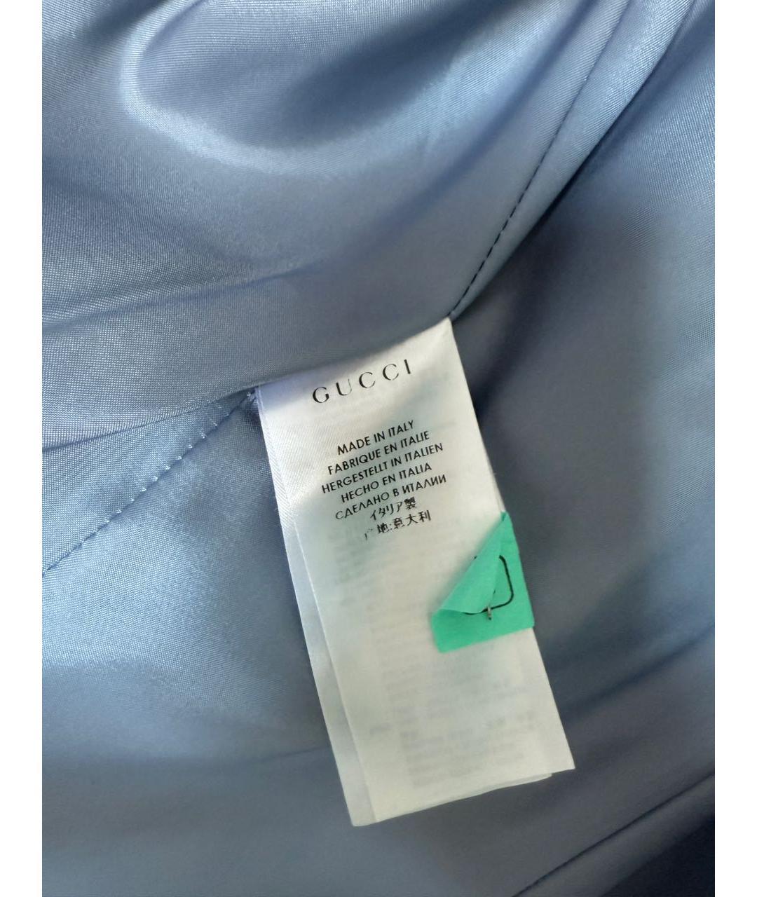 GUCCI Голубое шерстяное пальто, фото 4