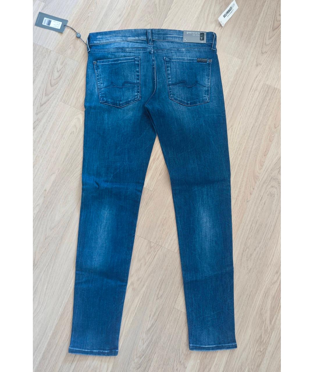 7 FOR ALL MANKIND Синие хлопко-эластановые джинсы слим, фото 2