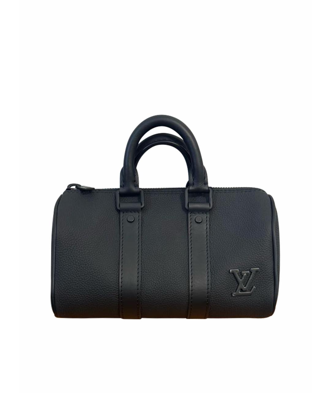 LOUIS VUITTON Черная кожаная сумка с короткими ручками, фото 1