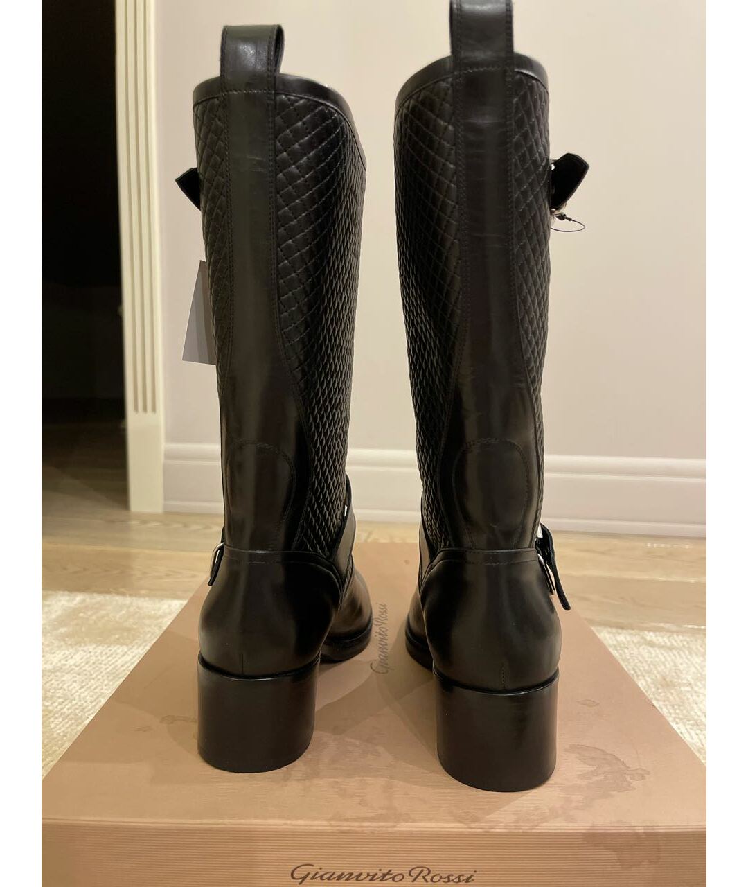 GIANVITO ROSSI Черные кожаные сапоги, фото 4