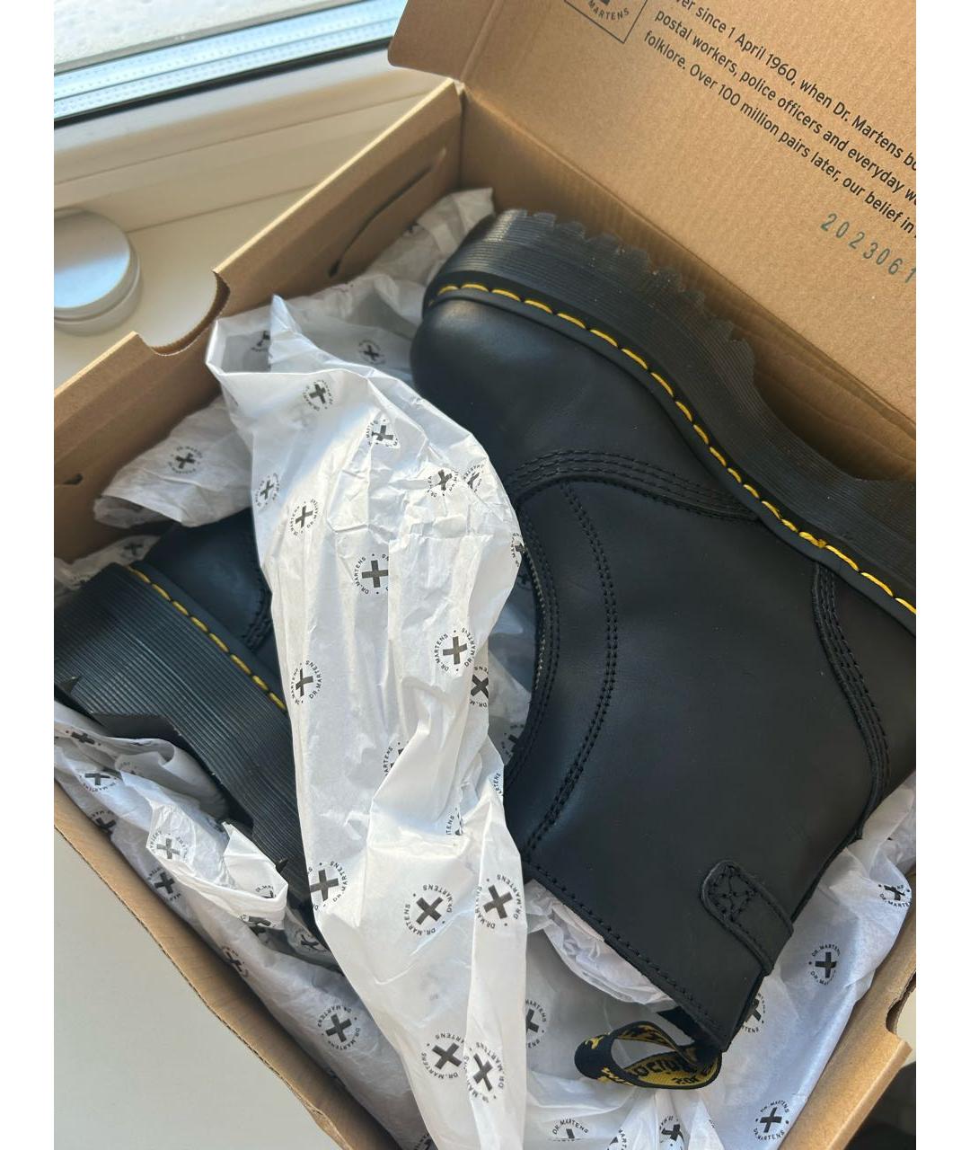 DR. MARTENS Черные кожаные ботинки, фото 5