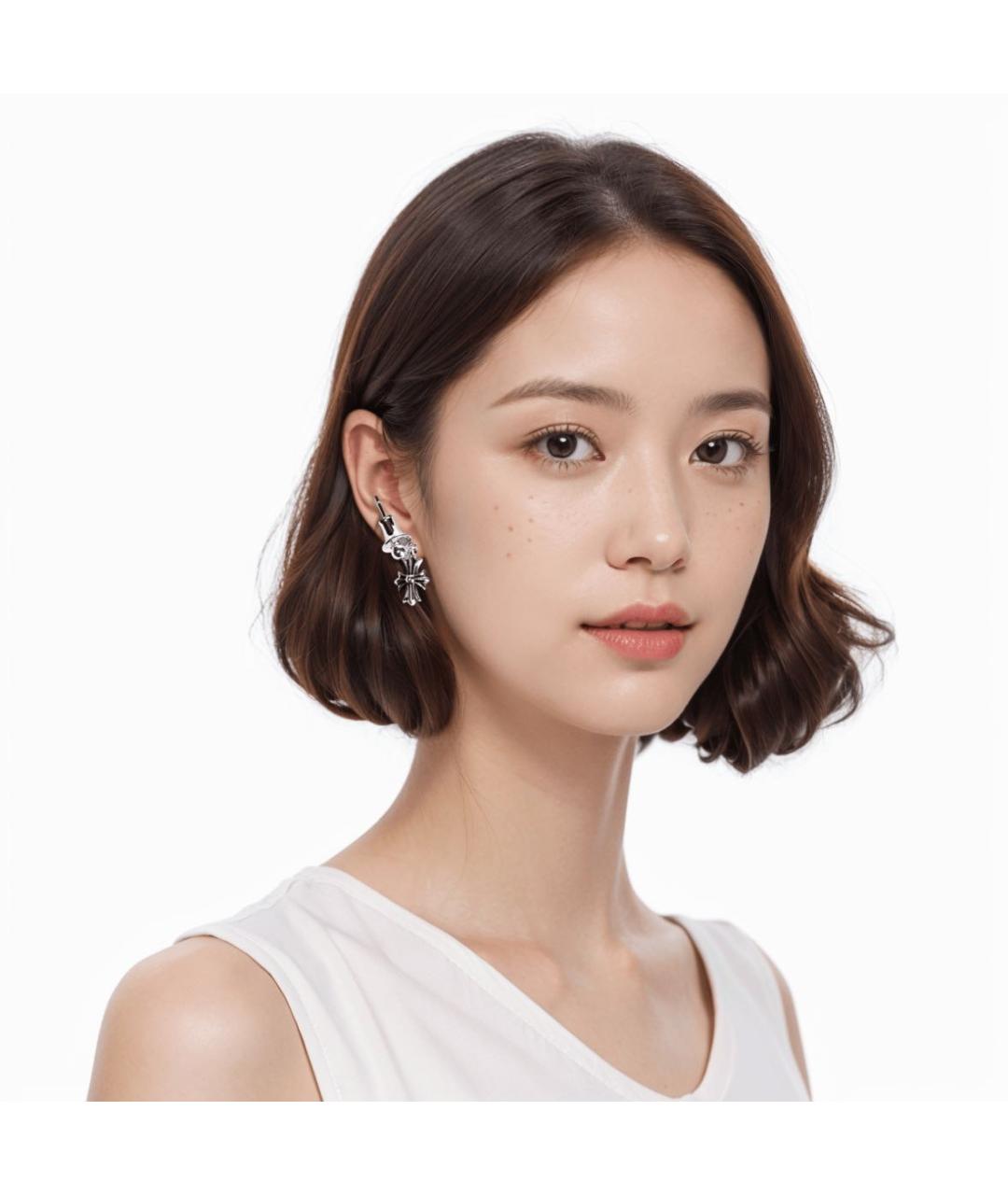 CHROME HEARTS Серебряные серебряные серьги, фото 4