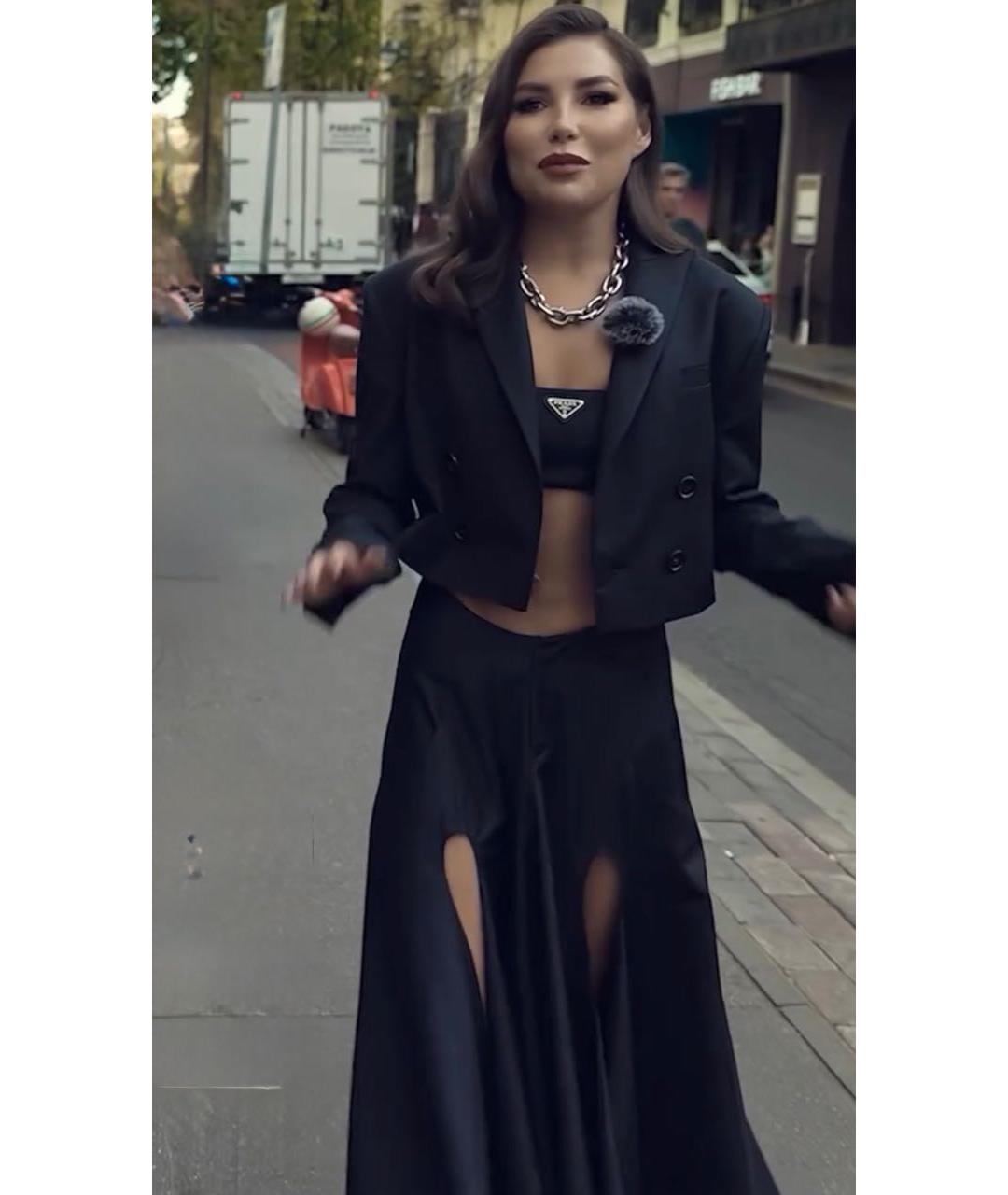 PRADA Черная синтетическая майка, фото 4