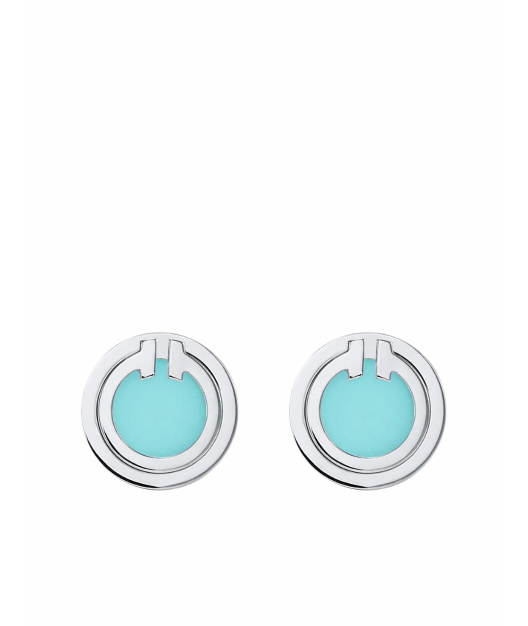 TIFFANY&CO Голубые серьги из белого золота, фото 1