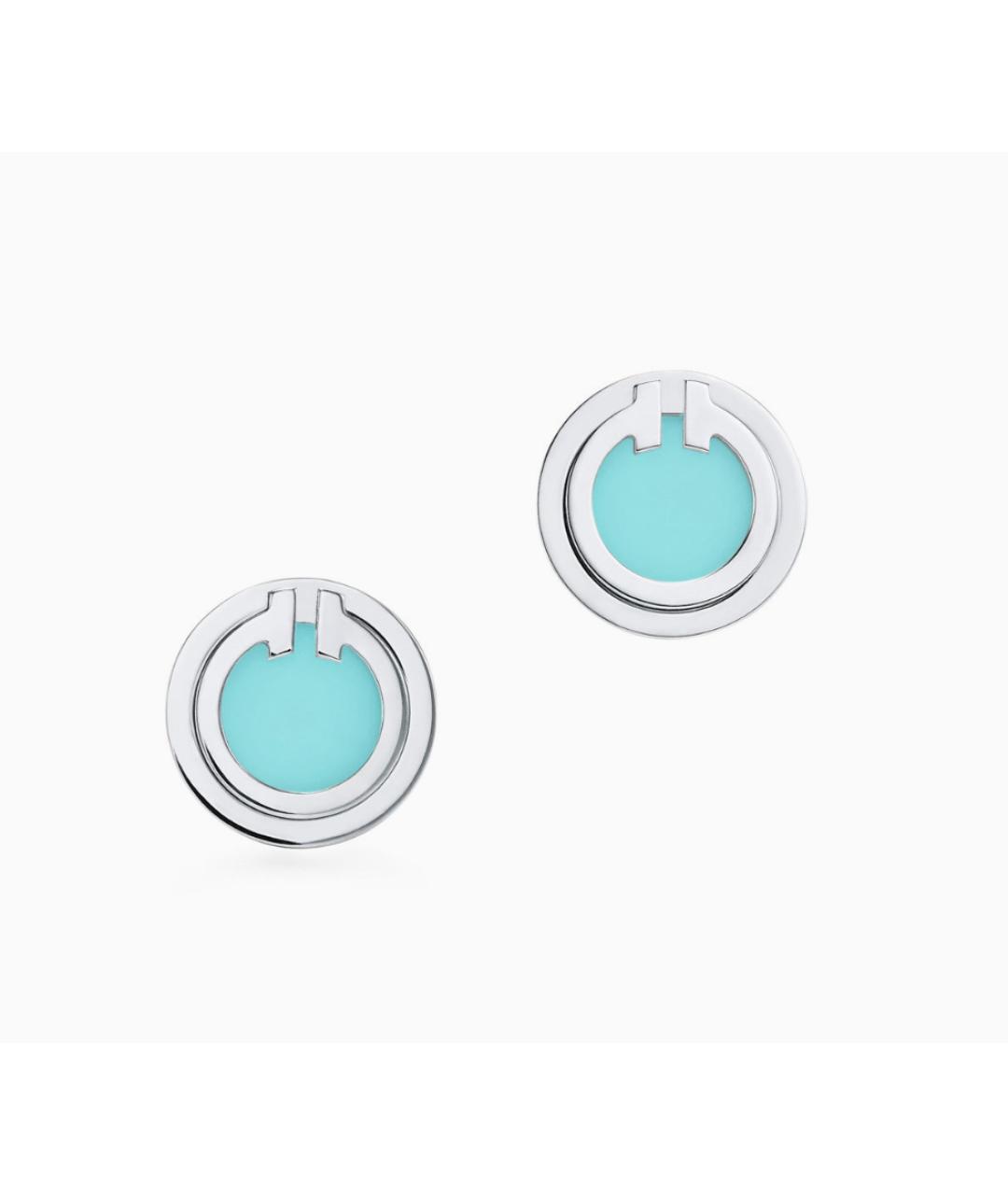 TIFFANY&CO Голубые серьги из белого золота, фото 5