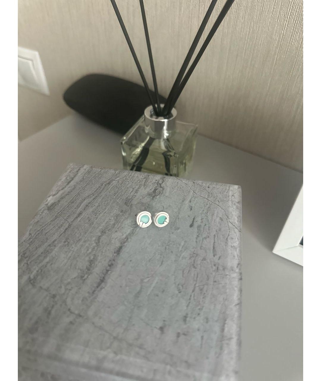 TIFFANY&CO Голубые серьги из белого золота, фото 2