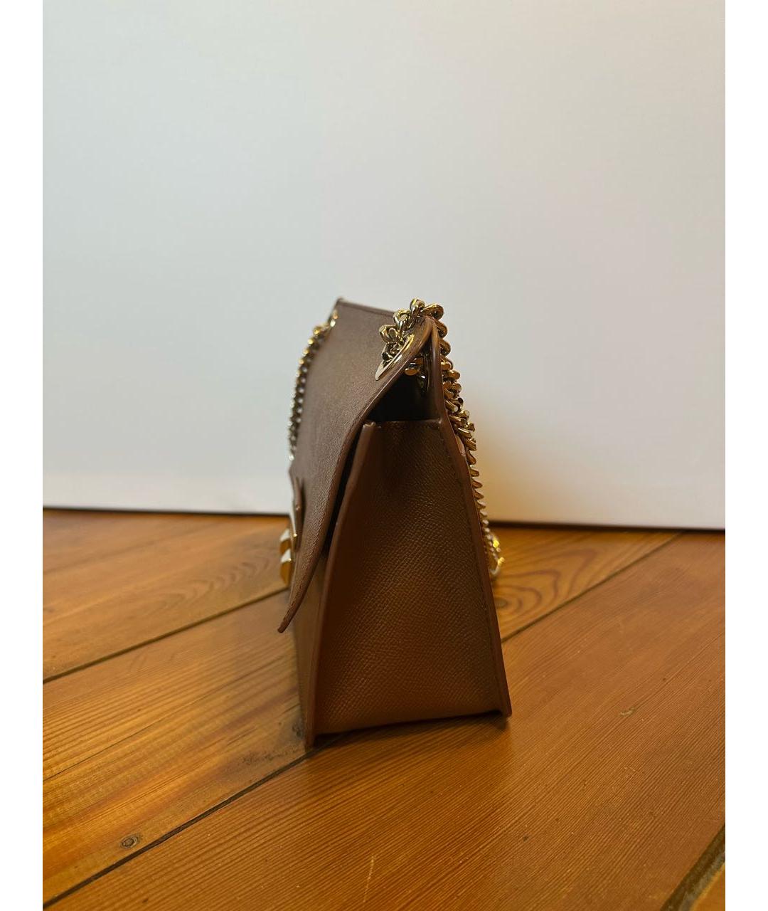 FURLA Коричневая кожаная сумка через плечо, фото 2