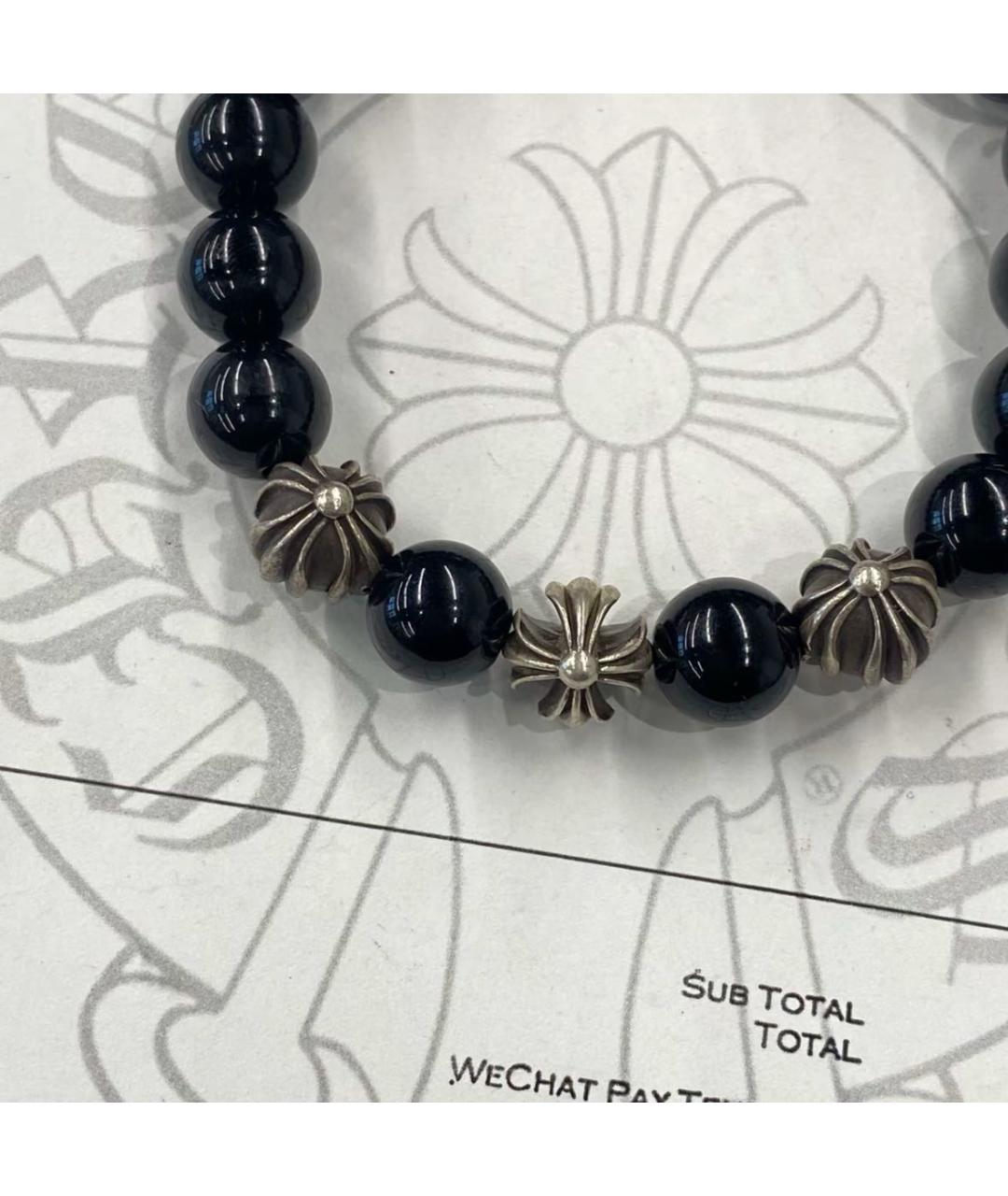 CHROME HEARTS Черный серебряный браслет, фото 4