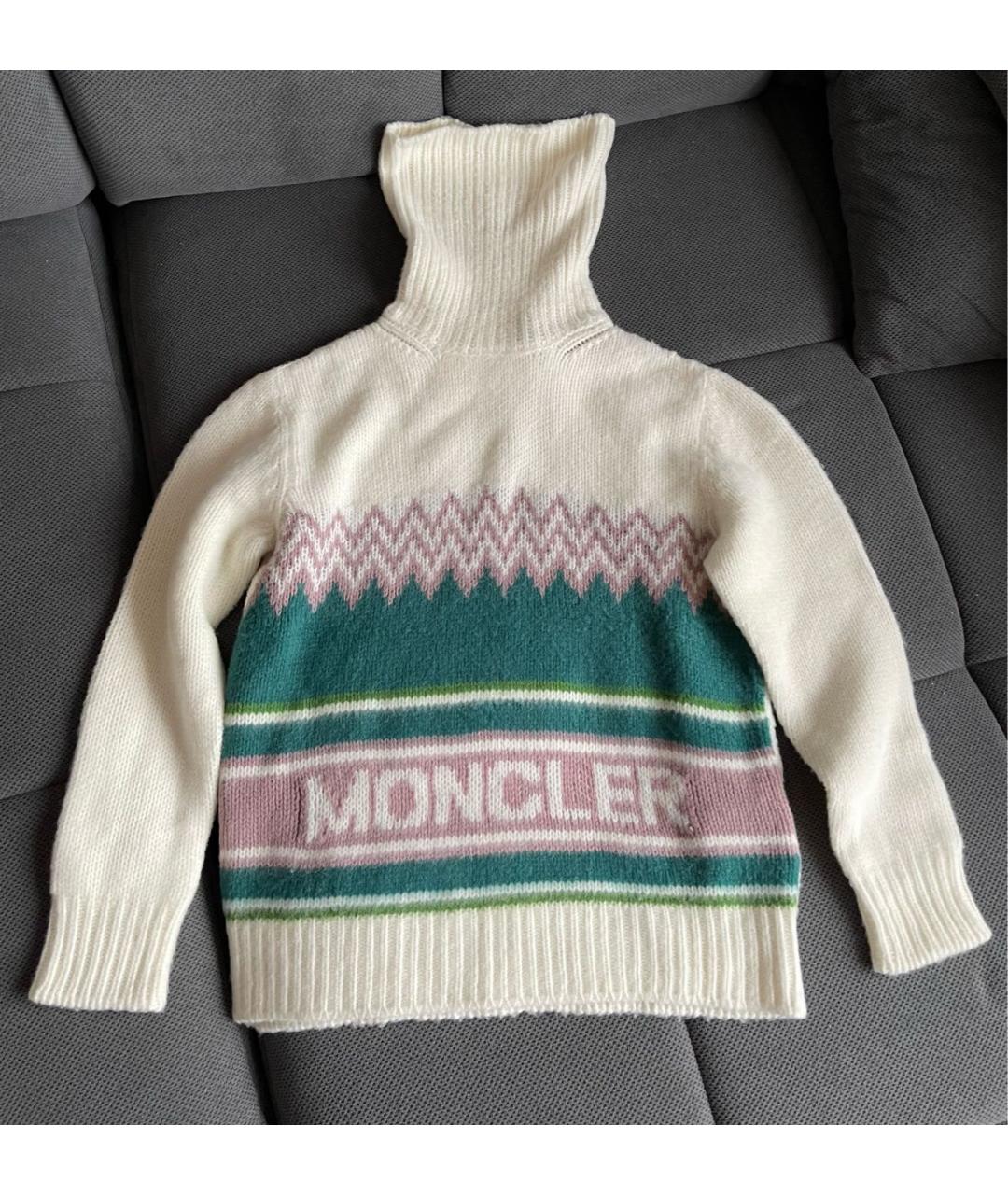 MONCLER Белый шерстяной джемпер / свитер, фото 5