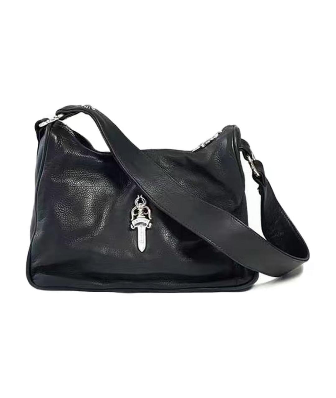 CHROME HEARTS Черная кожаная сумка через плечо, фото 7