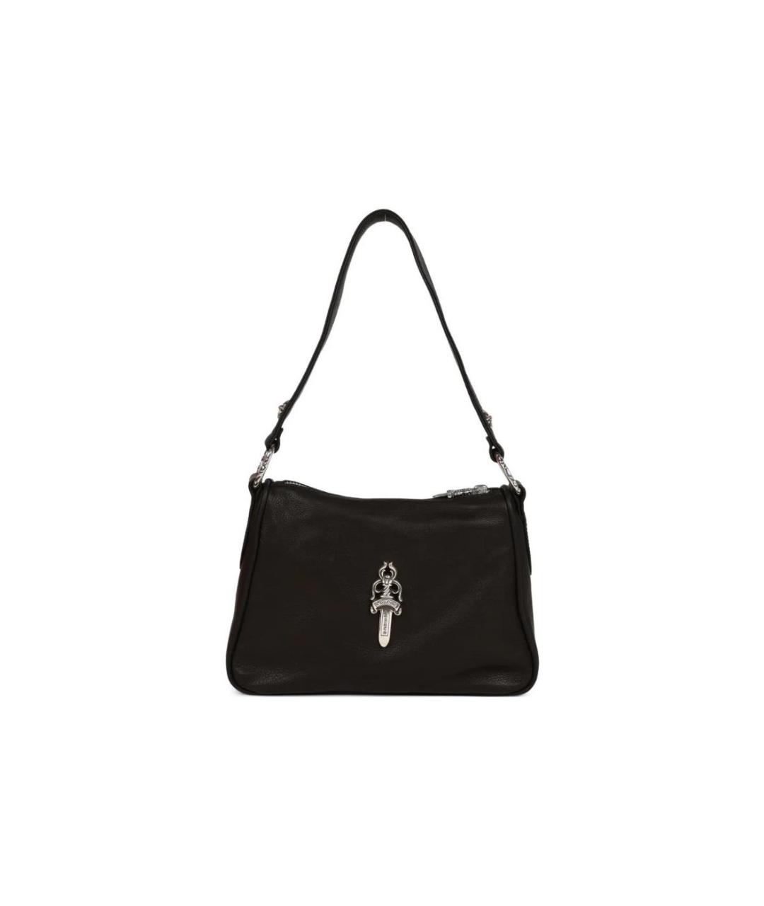 CHROME HEARTS Черная кожаная сумка через плечо, фото 2