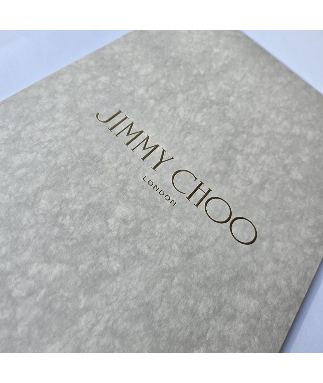 JIMMY CHOO Бежевый шелковый платок, фото 6