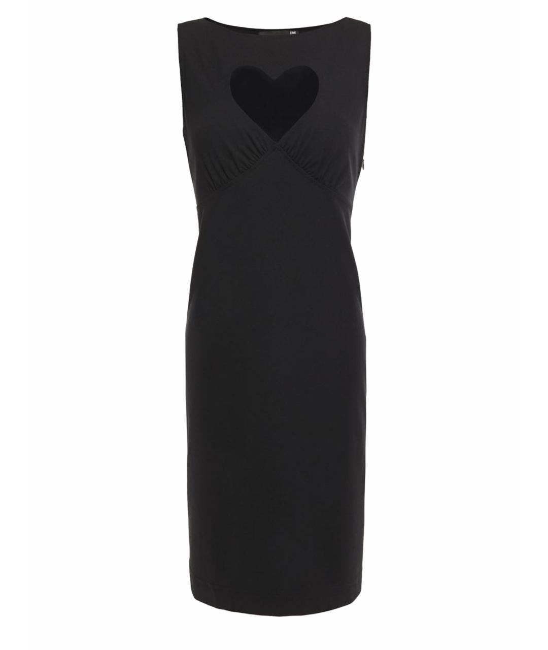 LOVE MOSCHINO Черное вискозное повседневное платье, фото 5