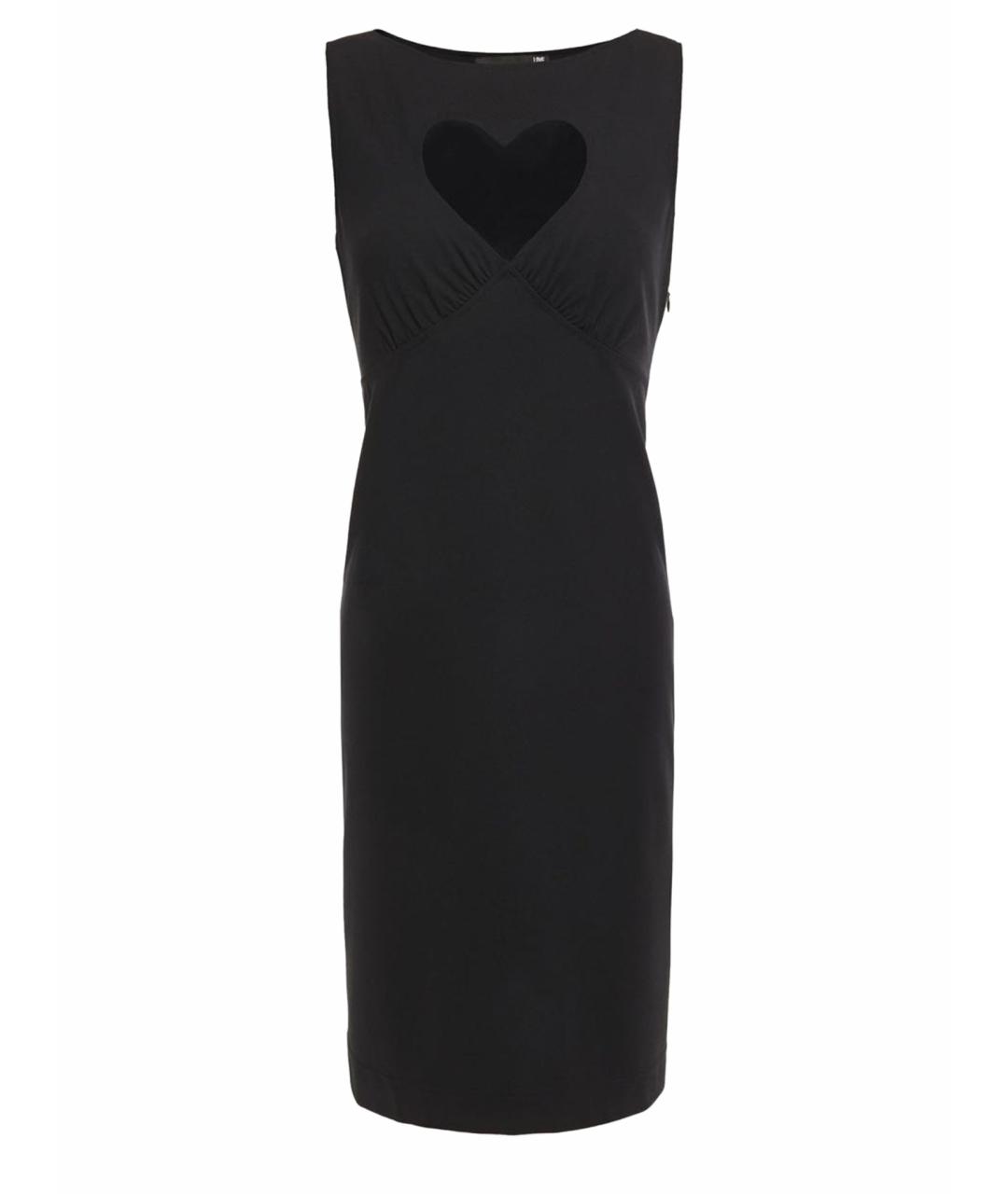 LOVE MOSCHINO Черное вискозное повседневное платье, фото 1