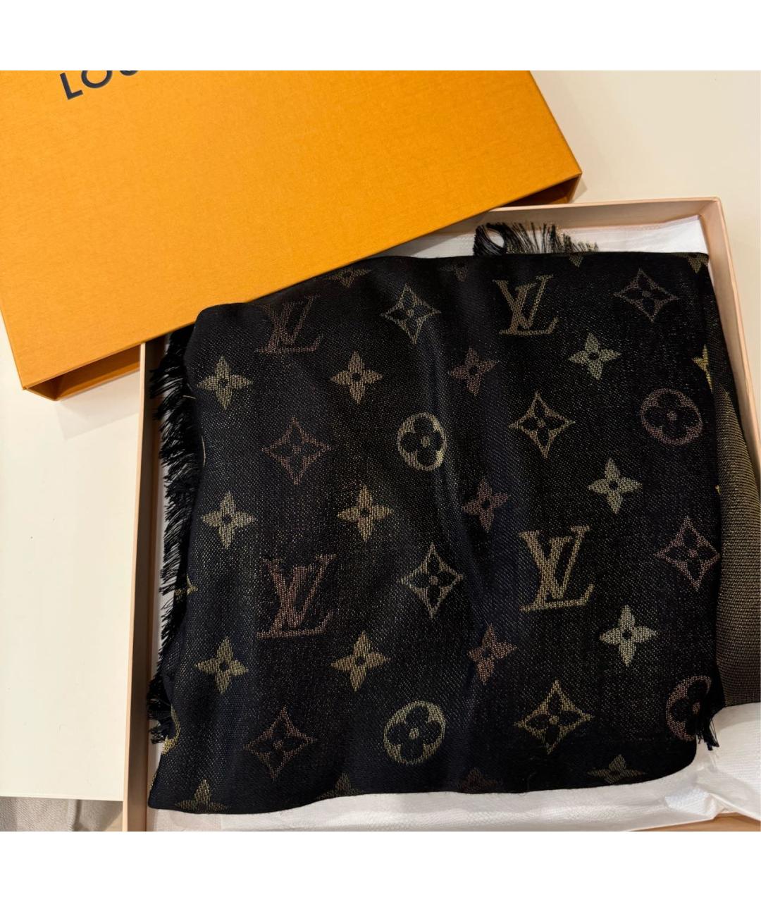 LOUIS VUITTON Коричневый платок, фото 5