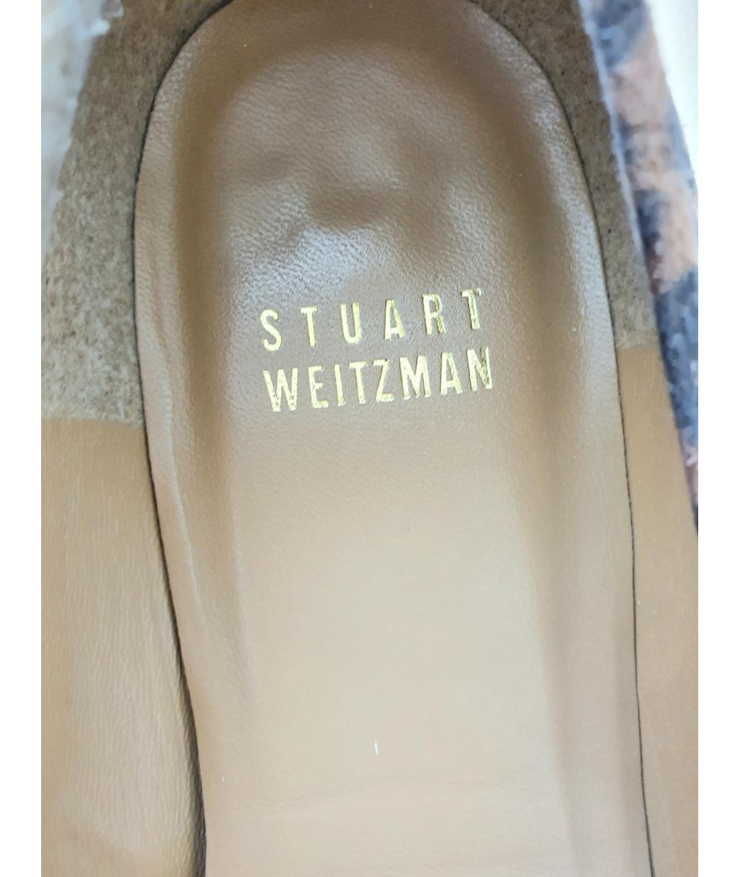 STUART WEITZMAN Коричневые замшевые балетки, фото 3