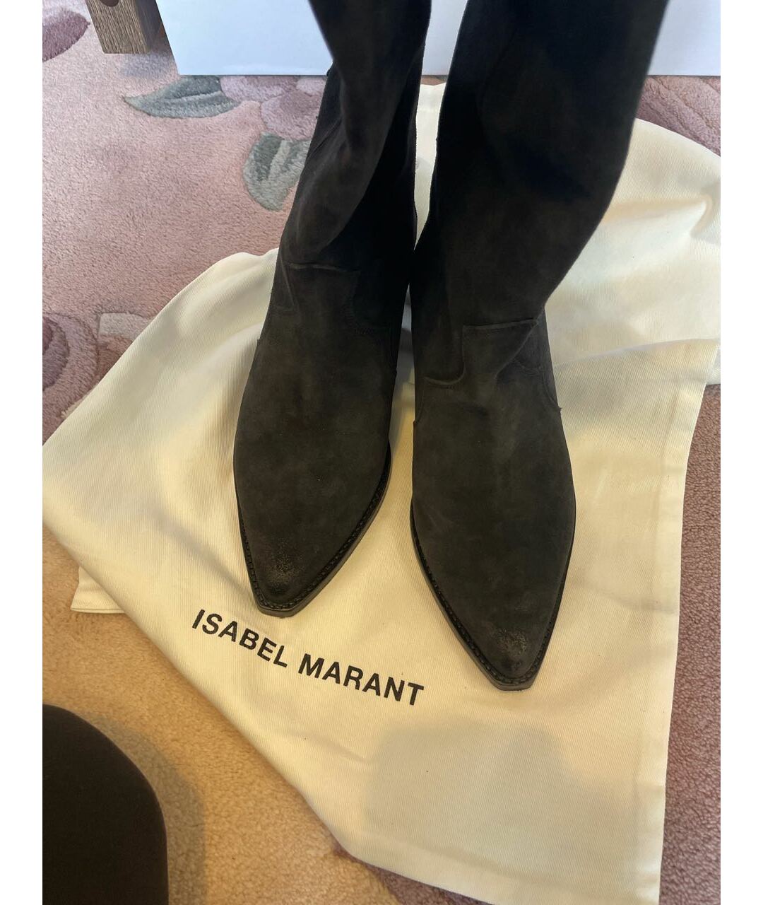 ISABEL MARANT Антрацитовые замшевые сапоги, фото 3