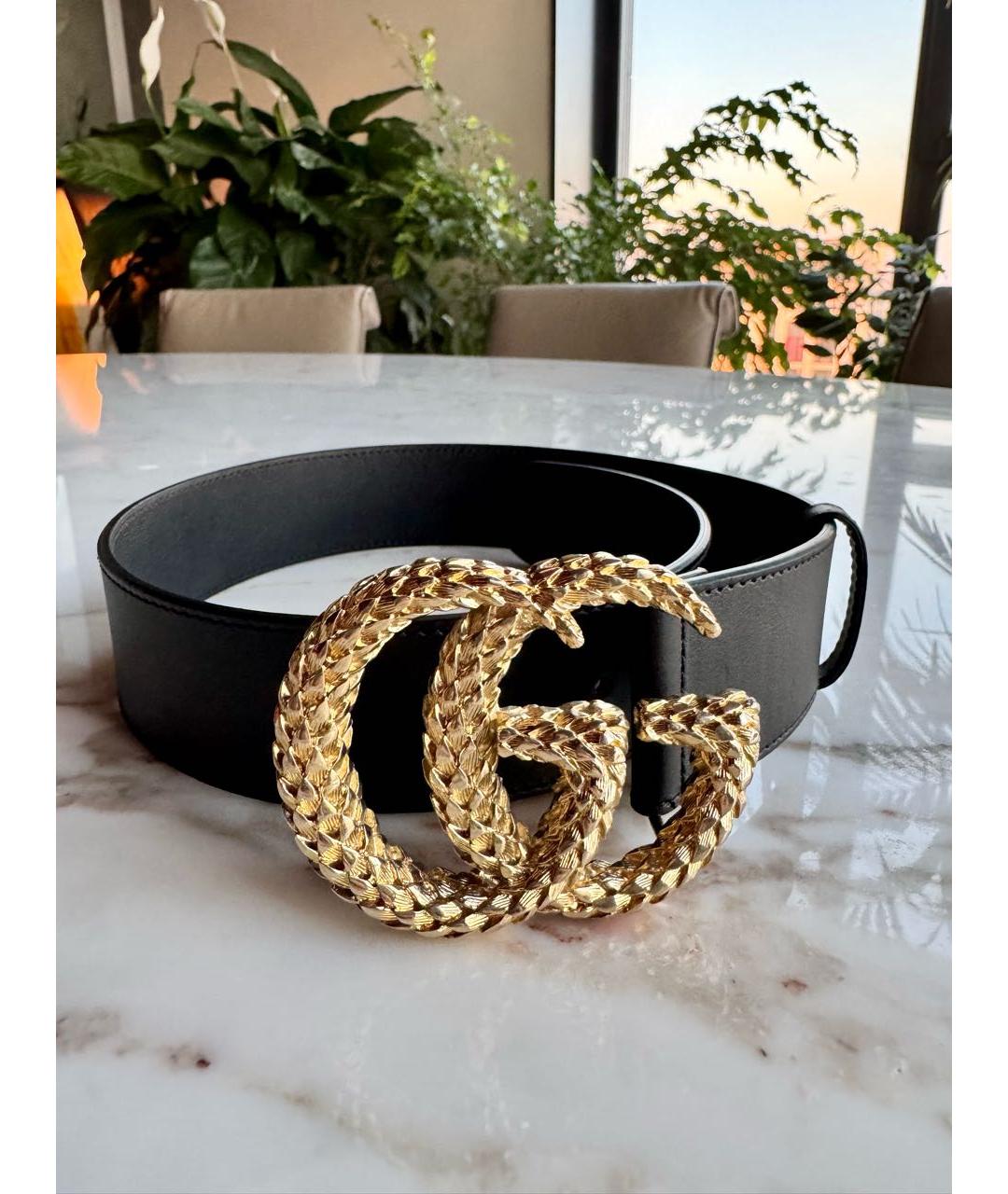 GUCCI Черный кожаный ремень, фото 5