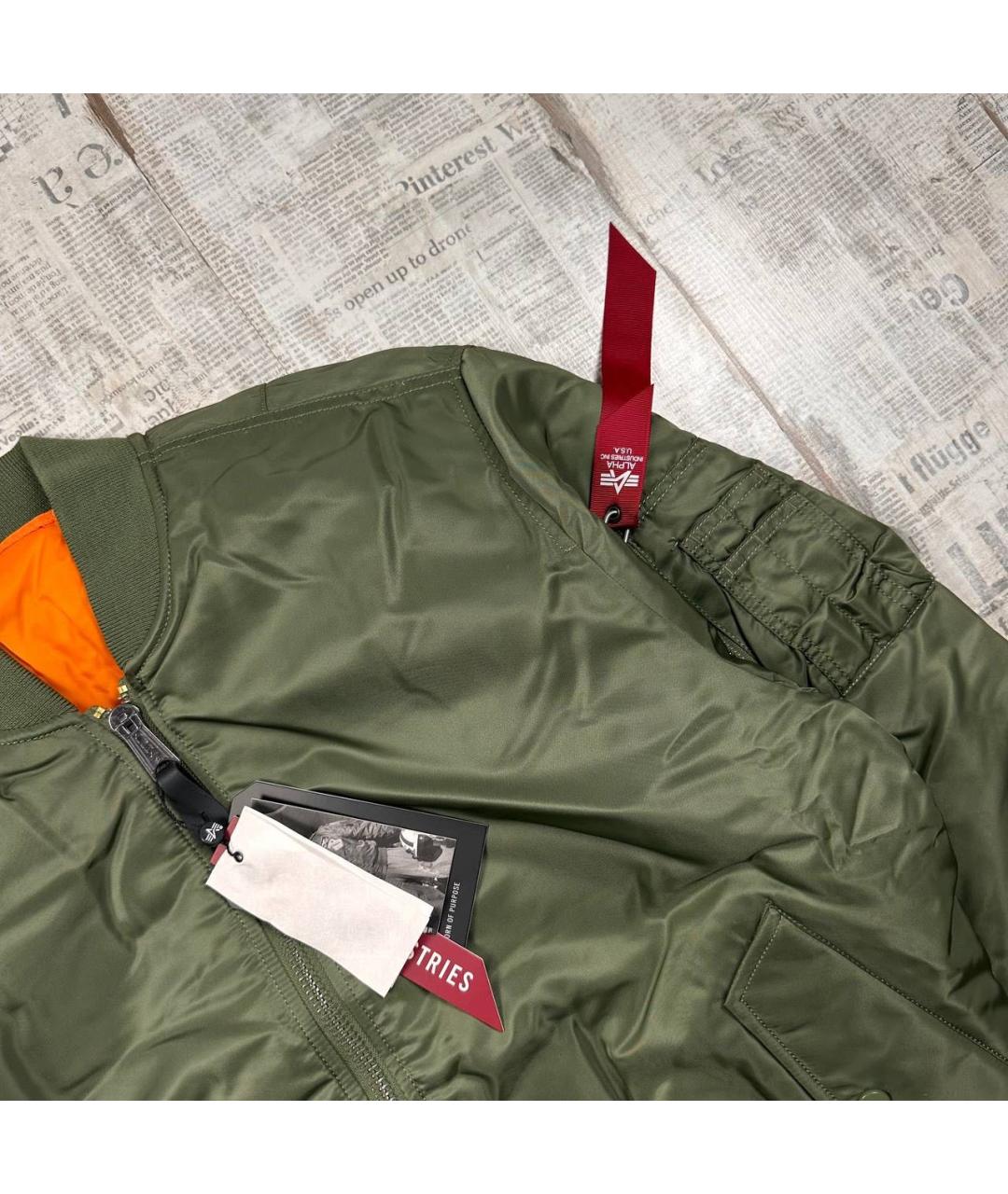 ALPHA INDUSTRIES Хаки полиэстеровая куртка, фото 4