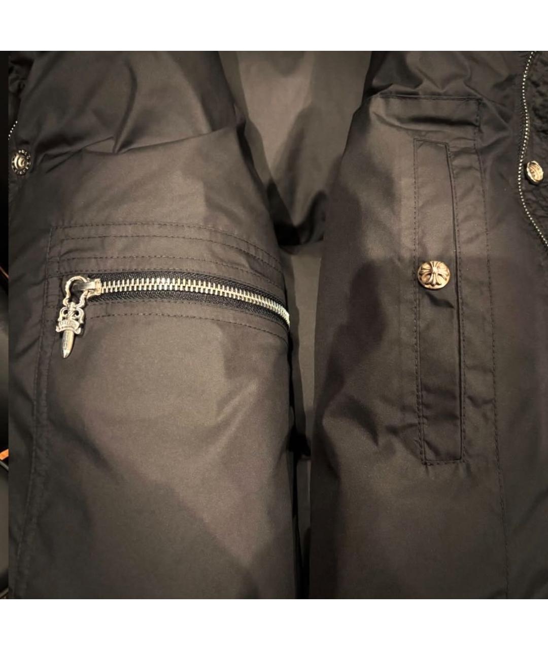 CHROME HEARTS Черный полиэстеровый пуховик, фото 4