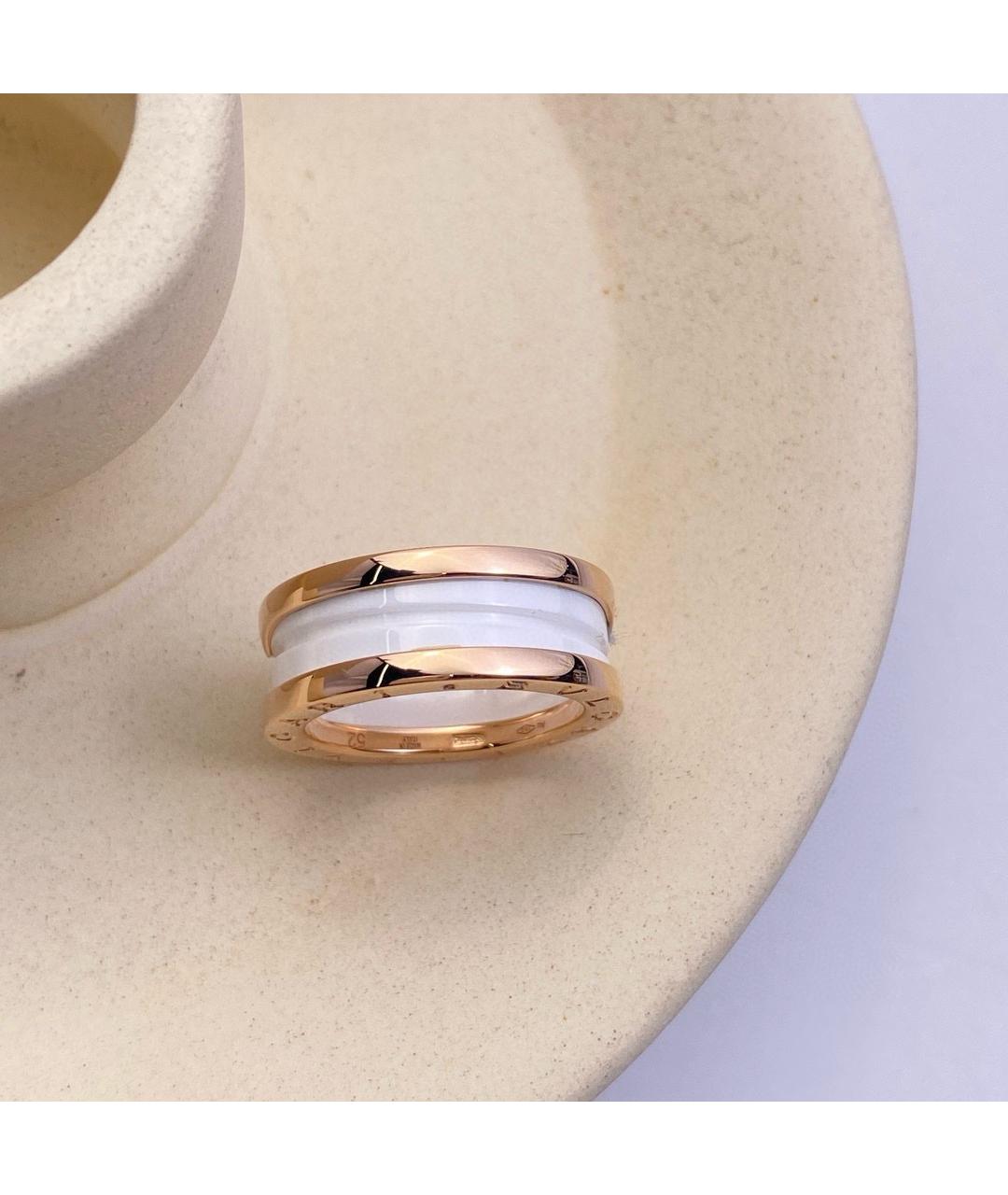 BVLGARI Белое кольцо из розового золота, фото 4