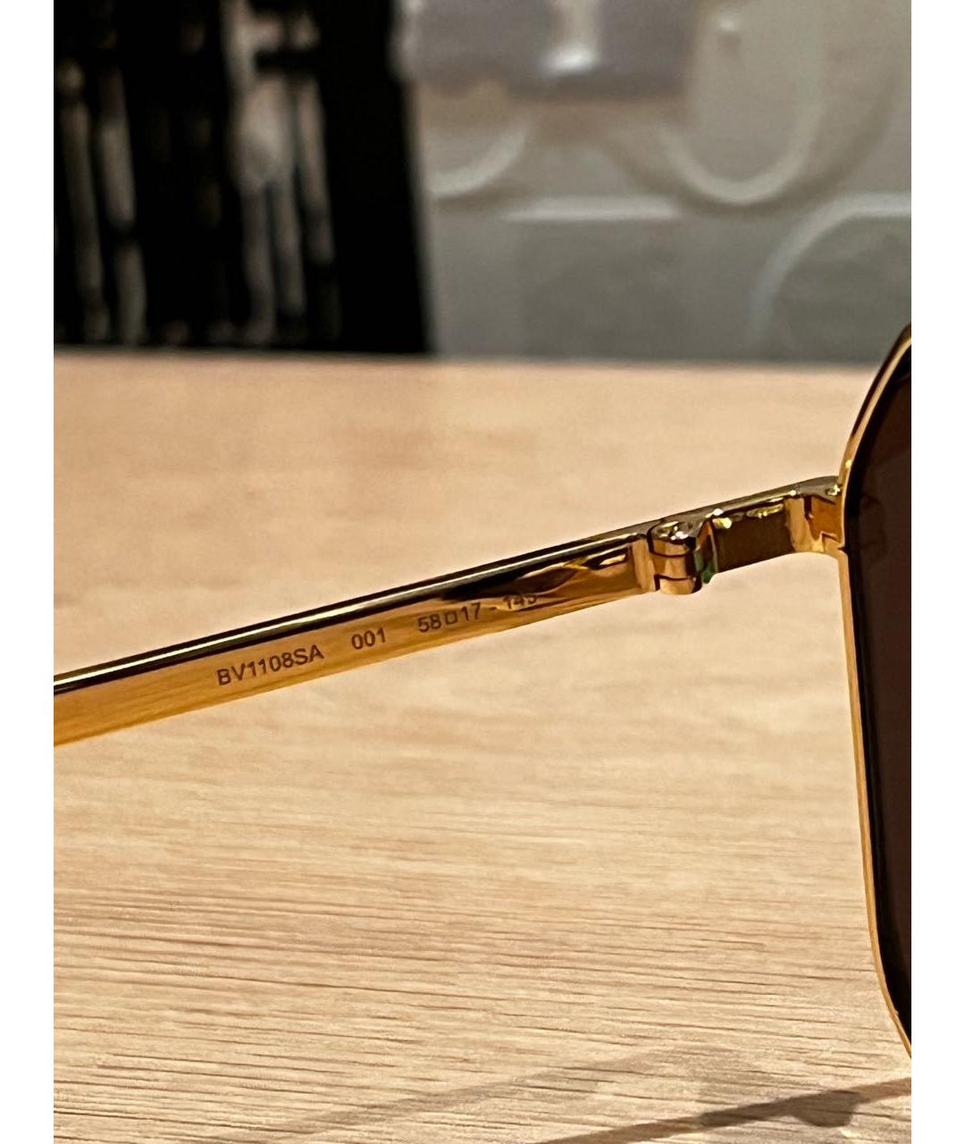 BOTTEGA VENETA Коричневые металлические солнцезащитные очки, фото 4