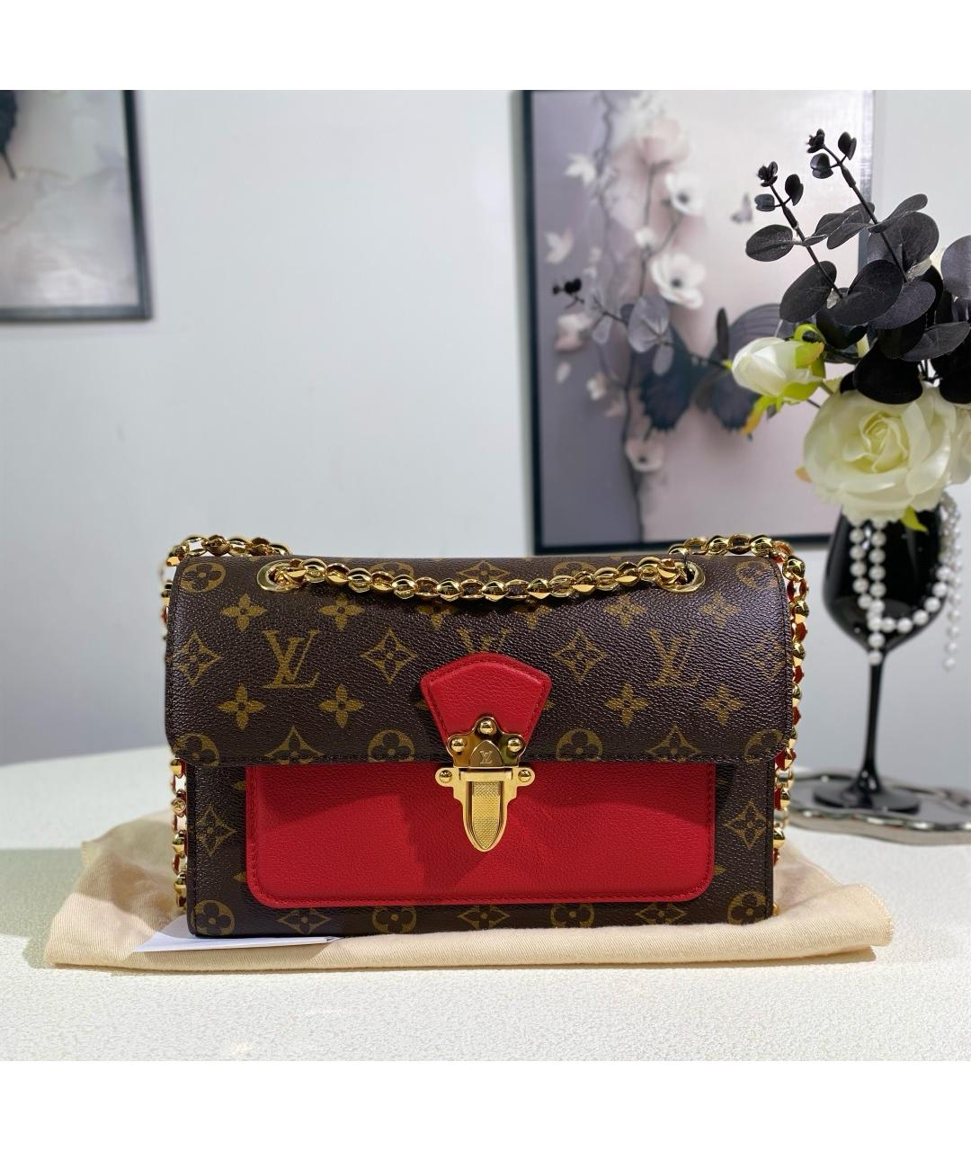 LOUIS VUITTON Коричневая кожаная сумка через плечо, фото 3