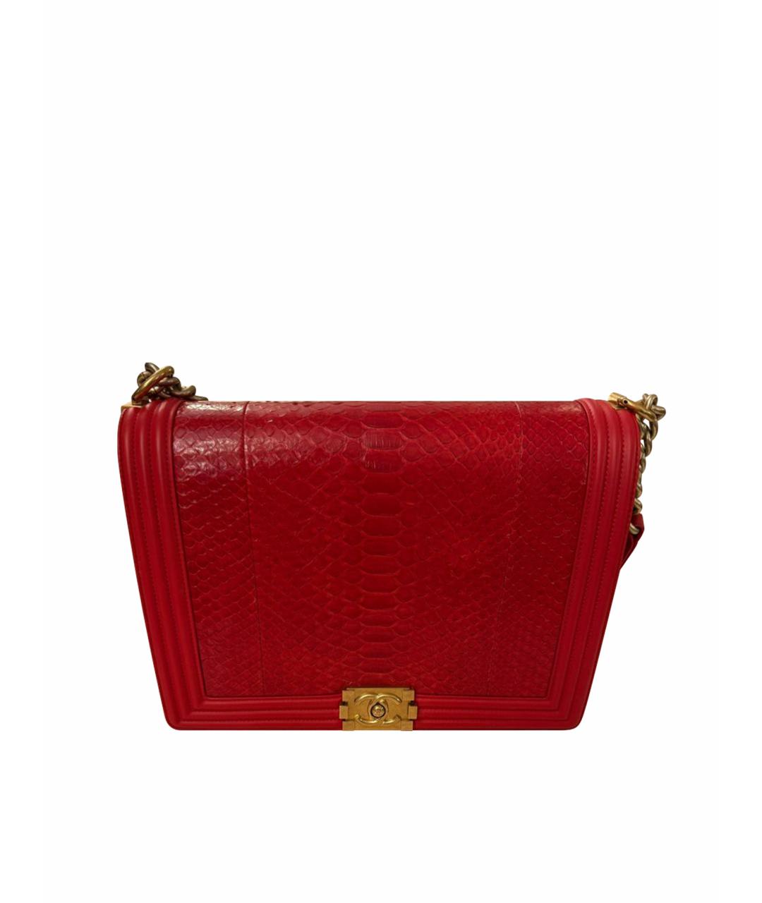 CHANEL Красная сумка через плечо из экзотической кожи, фото 1