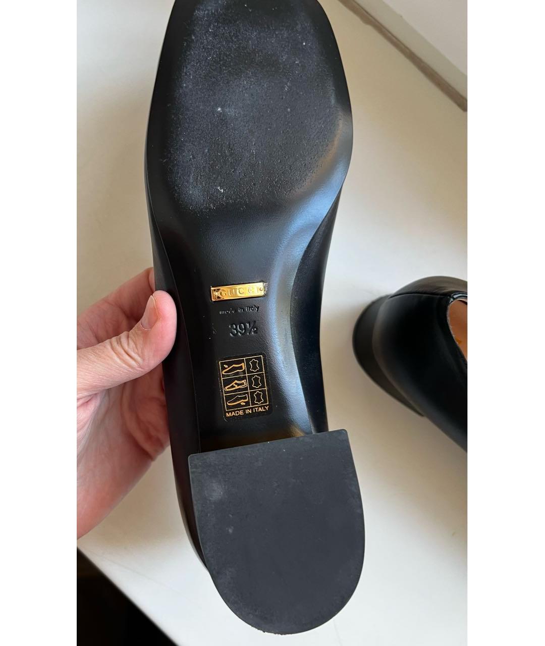 GUCCI Черные кожаные туфли, фото 5