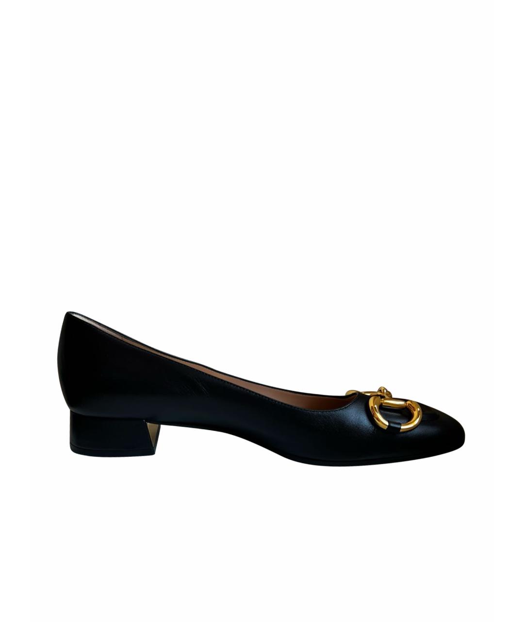 GUCCI Черные кожаные туфли, фото 1