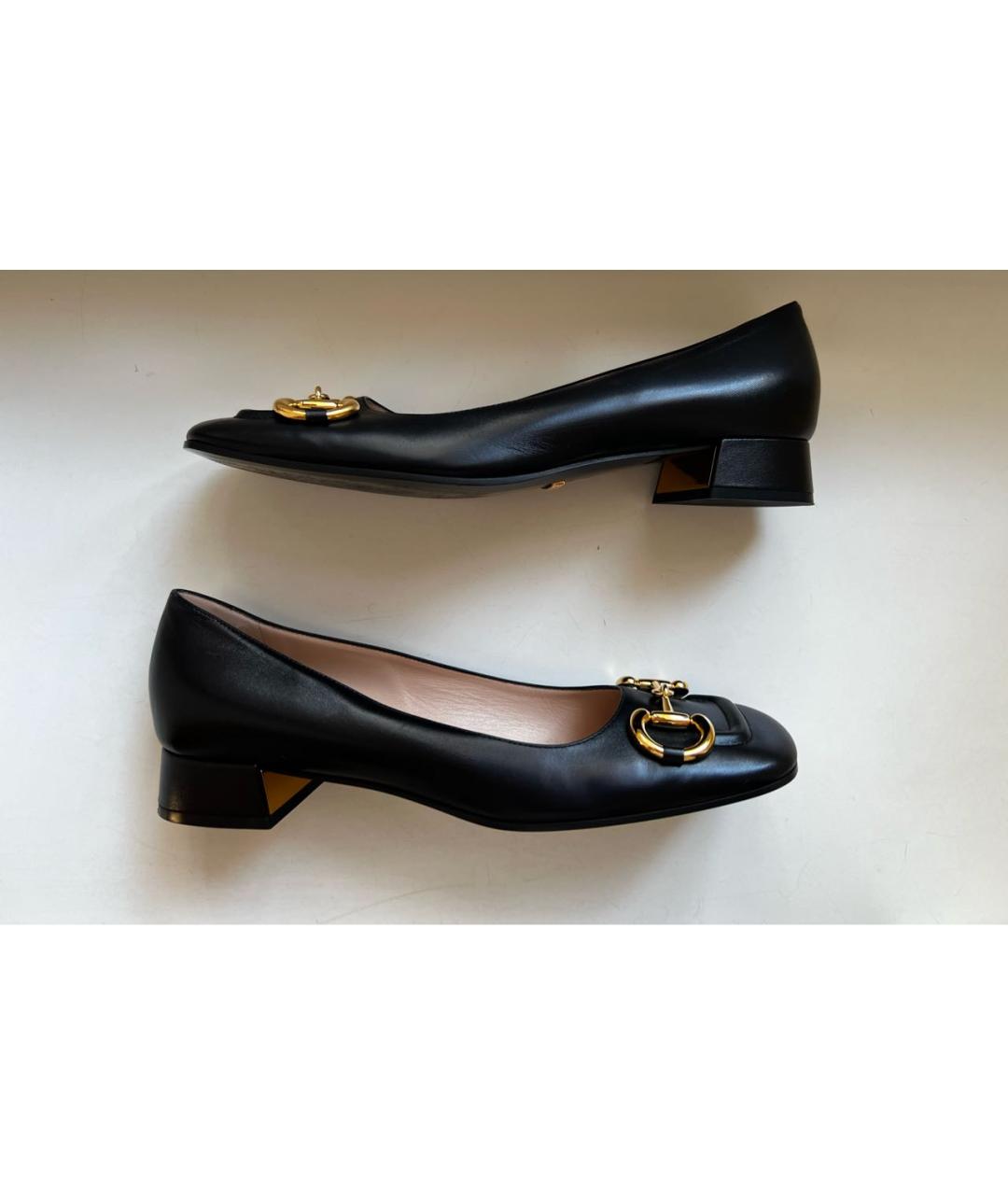 GUCCI Черные кожаные туфли, фото 3