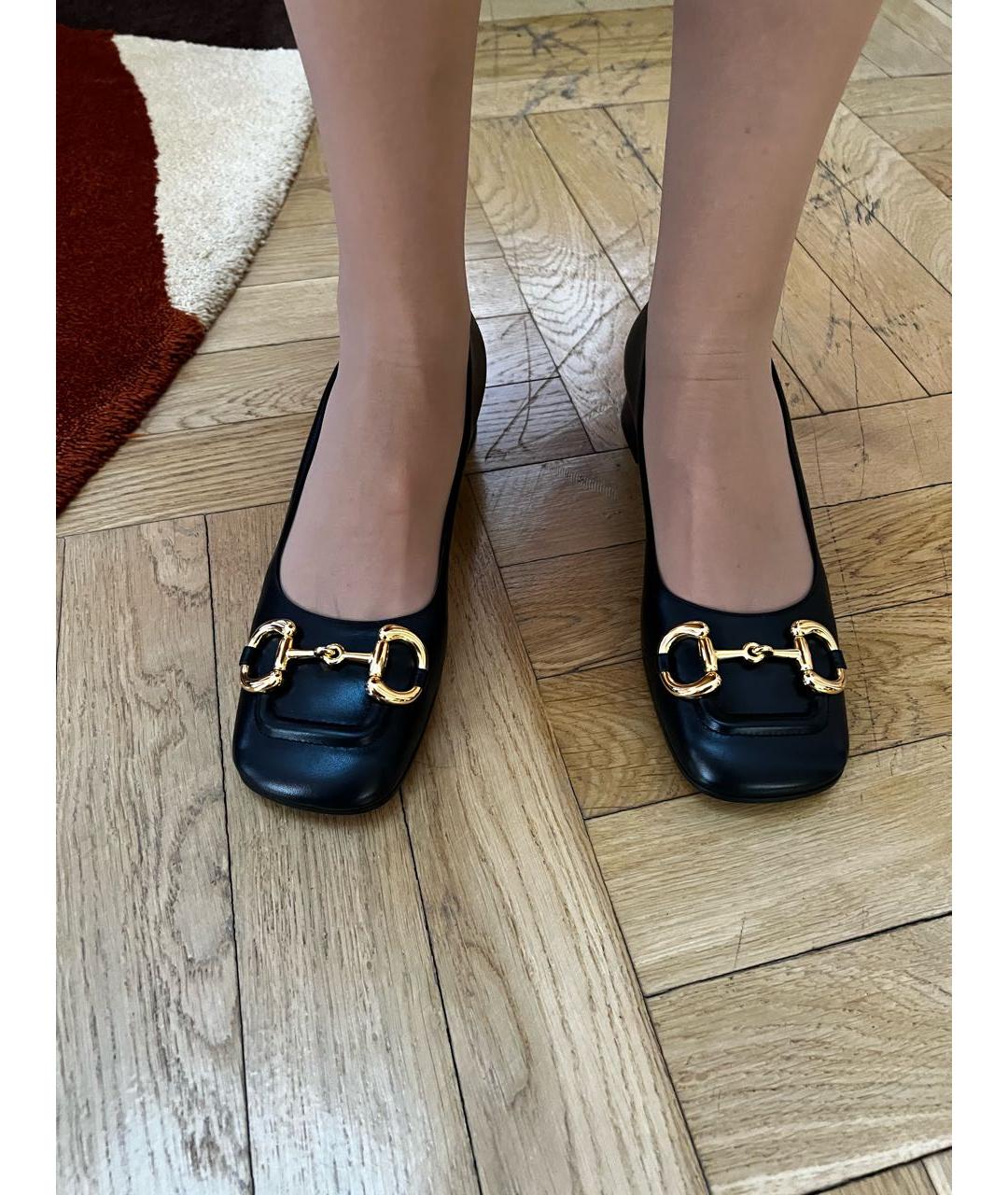 GUCCI Черные кожаные туфли, фото 6