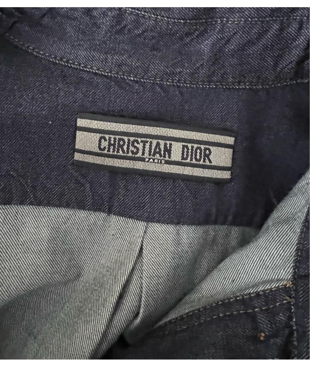 CHRISTIAN DIOR Темно-синее хлопковое повседневное платье, фото 3