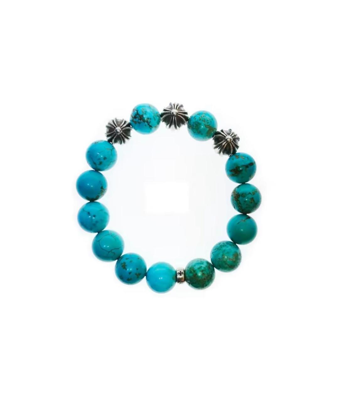 CHROME HEARTS Бирюзовый серебряный браслет, фото 8