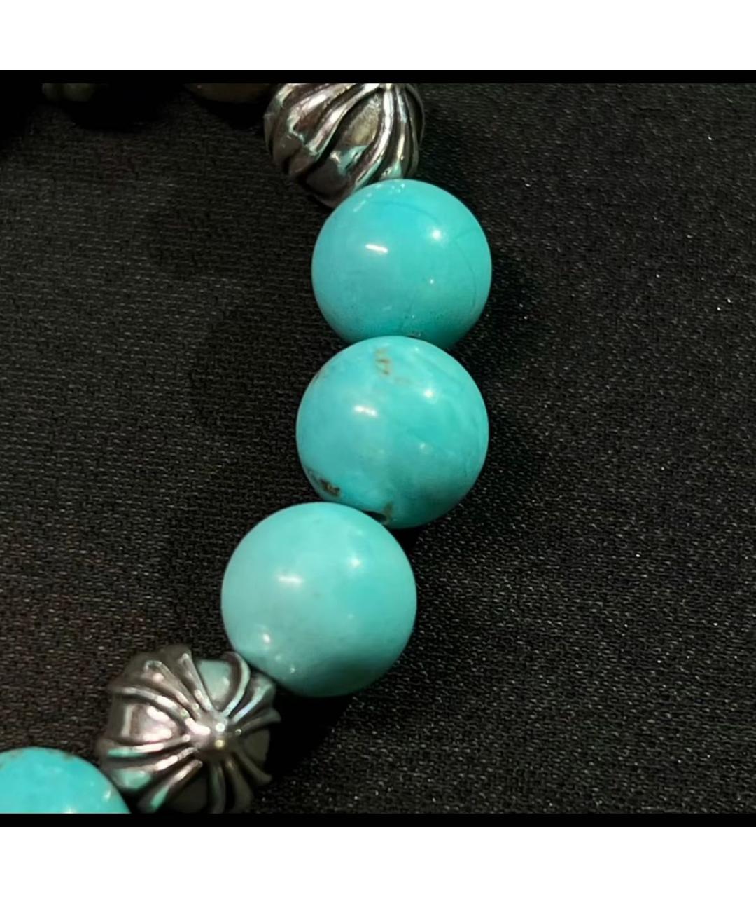 CHROME HEARTS Бирюзовый серебряный браслет, фото 5