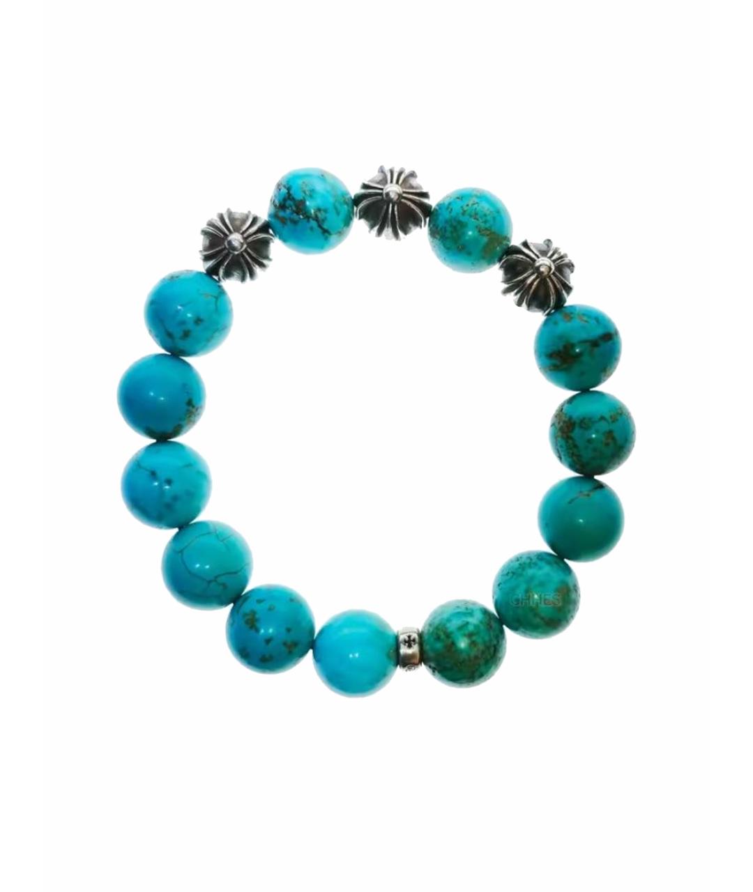 CHROME HEARTS Бирюзовый серебряный браслет, фото 1