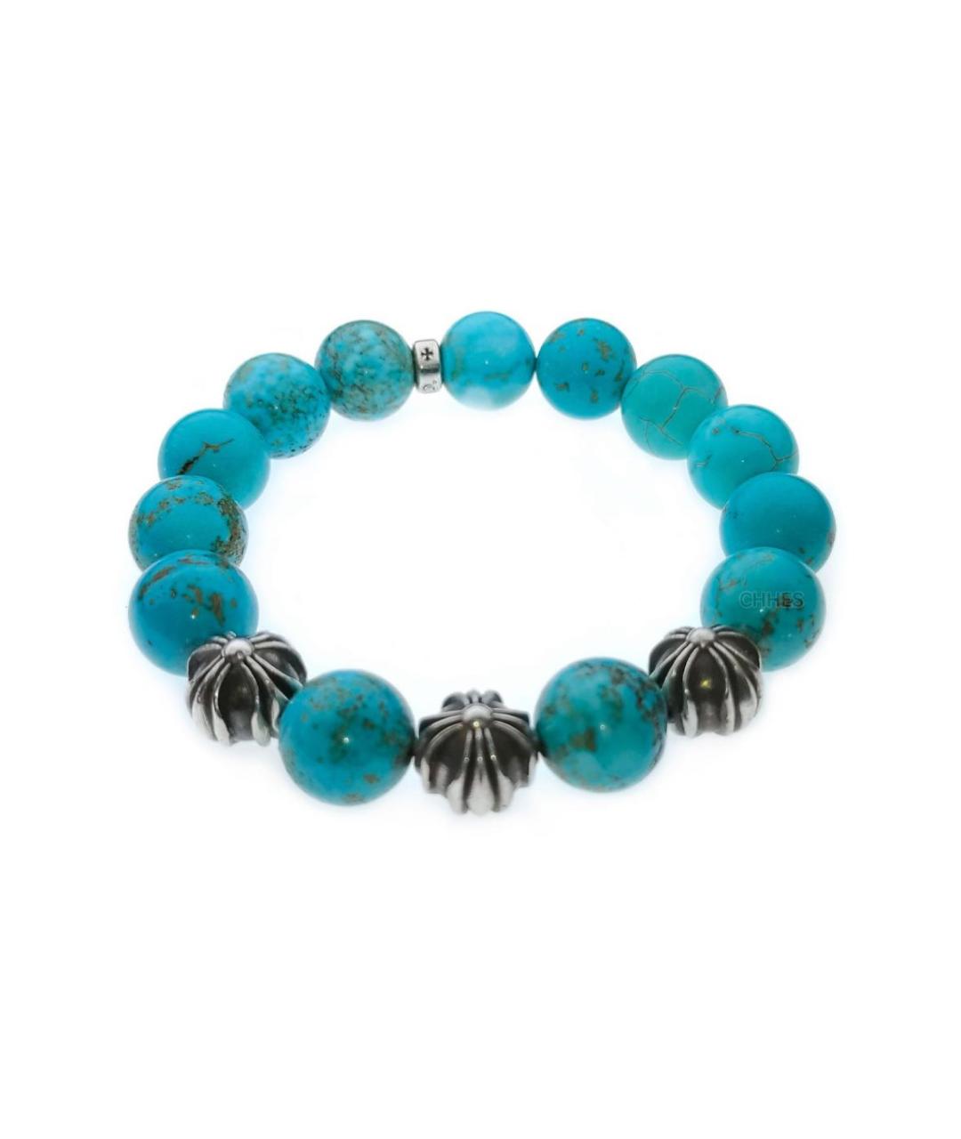 CHROME HEARTS Бирюзовый серебряный браслет, фото 3