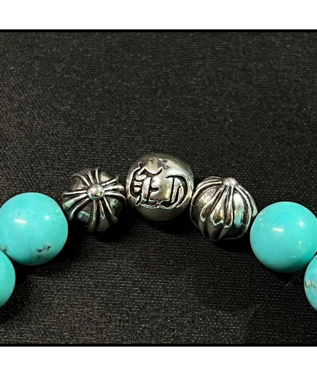 CHROME HEARTS Бирюзовый серебряный браслет, фото 6