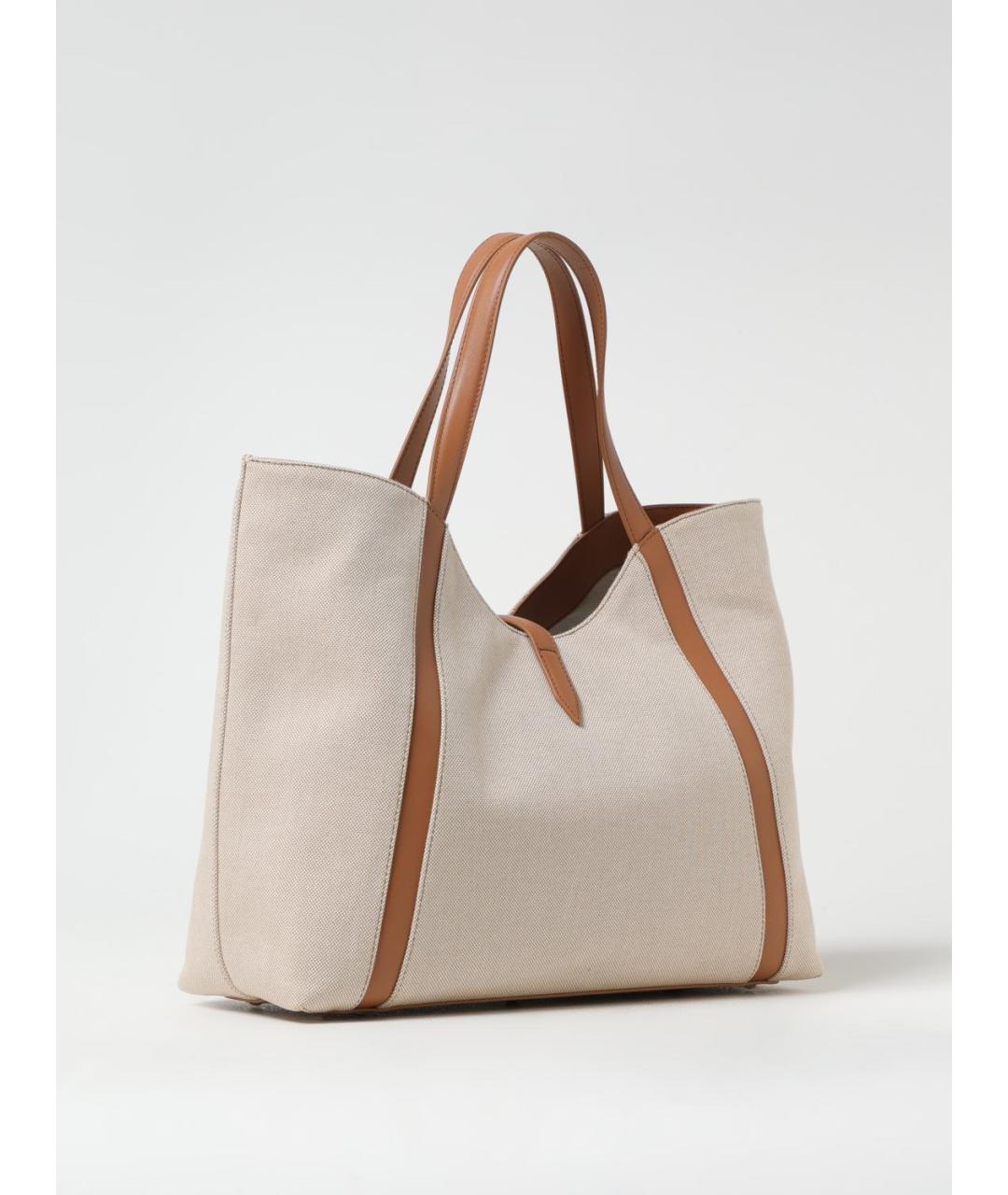 FURLA Бежевая тканевая пляжная сумка, фото 2