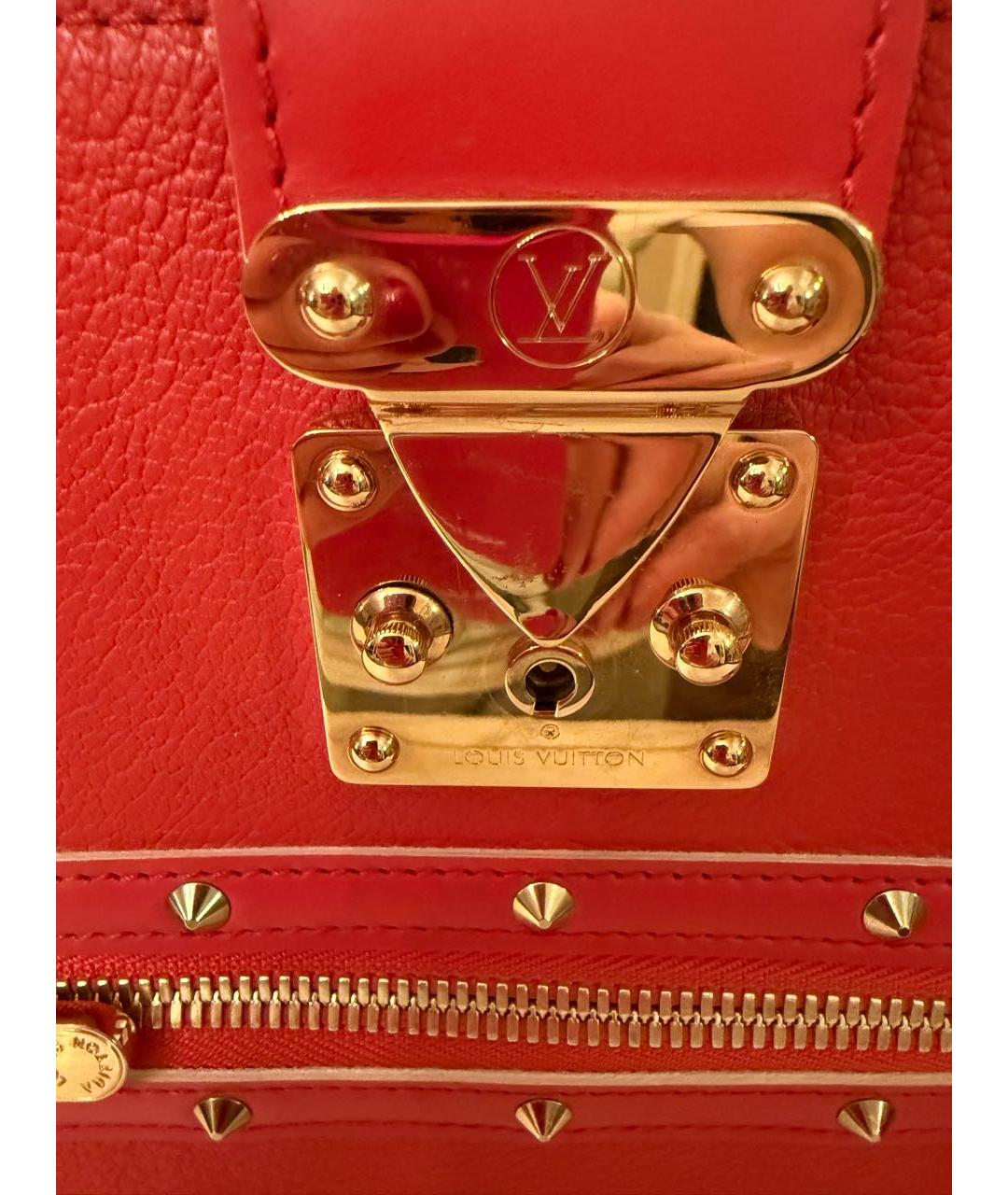 LOUIS VUITTON Красная кожаная сумка с короткими ручками, фото 2